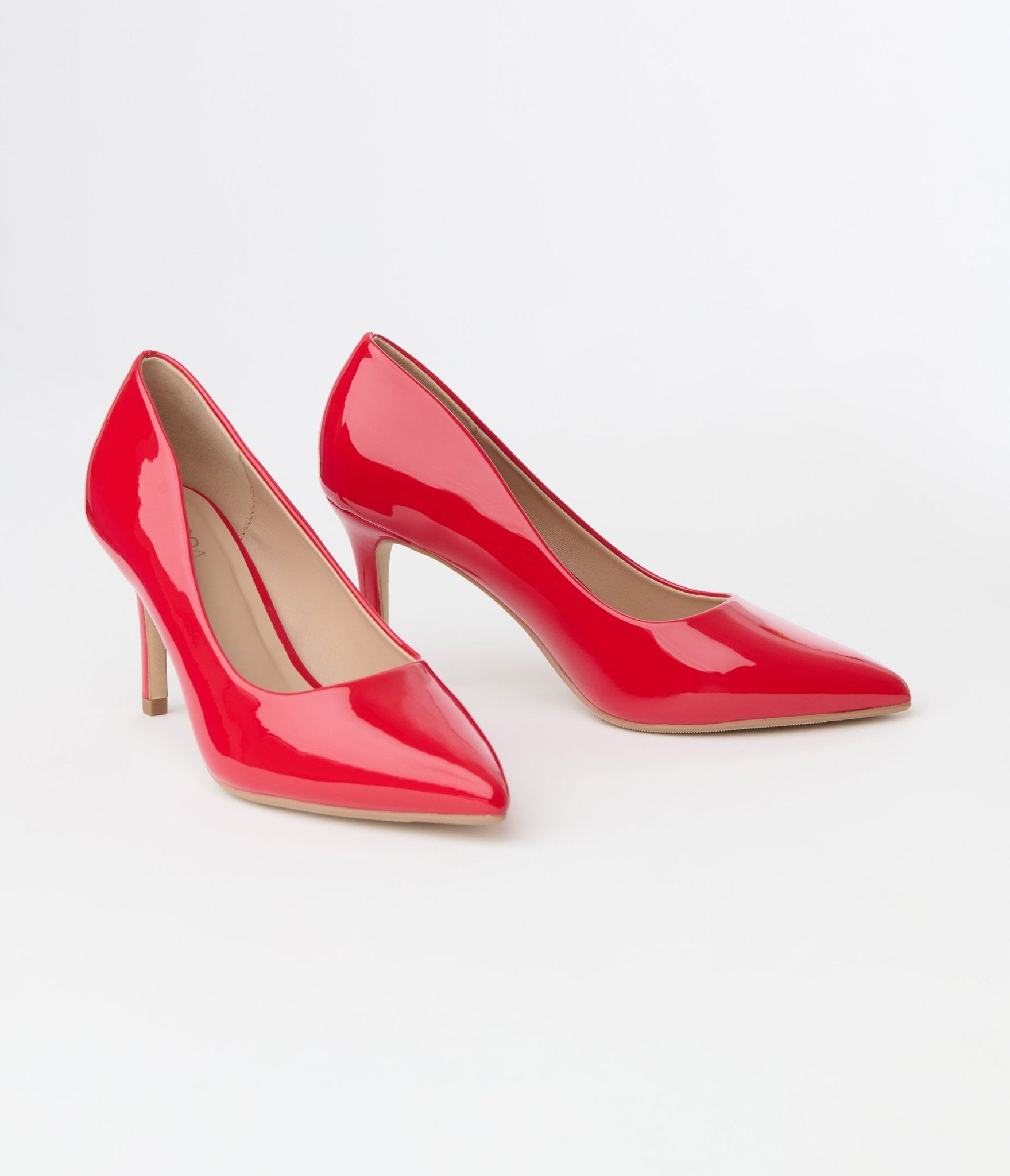 Red Patent Leatherette Stiletto Heels - Women's High Heel Pumps for Party, Wedding & Evening Wear - Comfortable Dress Shoes for Prom, Date Night & Special Occasions