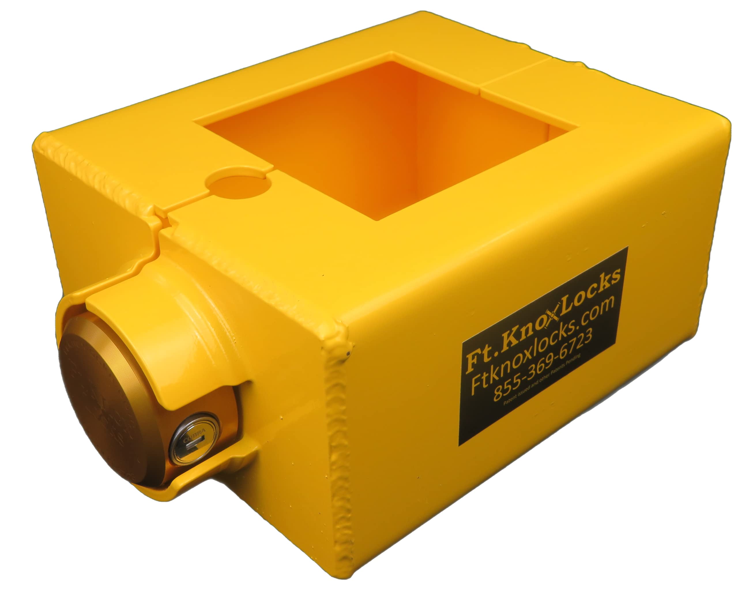 Ft. Knox Heavy Duty Gooseneck Square Tube Coupler Lock with Cobra Sidewinder Puck Lock - Secure Your Trailer, Equipment & Cargo | Anti-Theft Protection for Construction Sites, Farms & Transportation