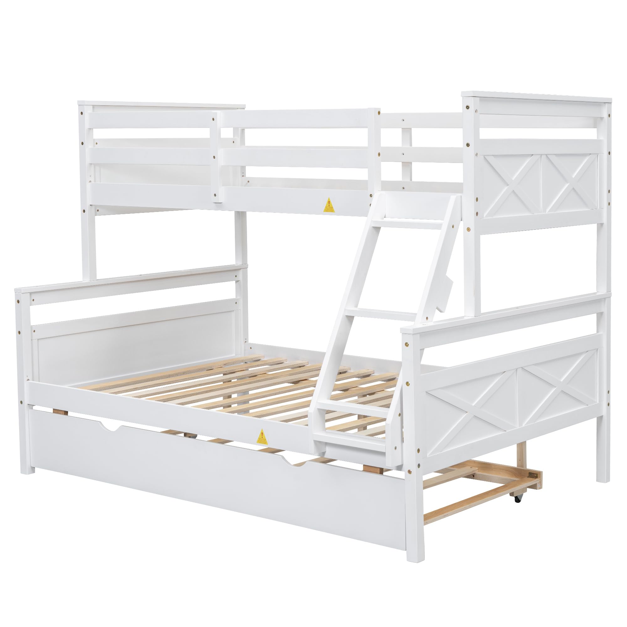 Kids Bunk Bed with Ladder & Safety Rail - Twin Over Twin Wooden Bunk Bed Frame, Convertible to 2 Separate Beds, White - Perfect for Small Bedrooms, Shared Kids Rooms & Space-Saving Solutions