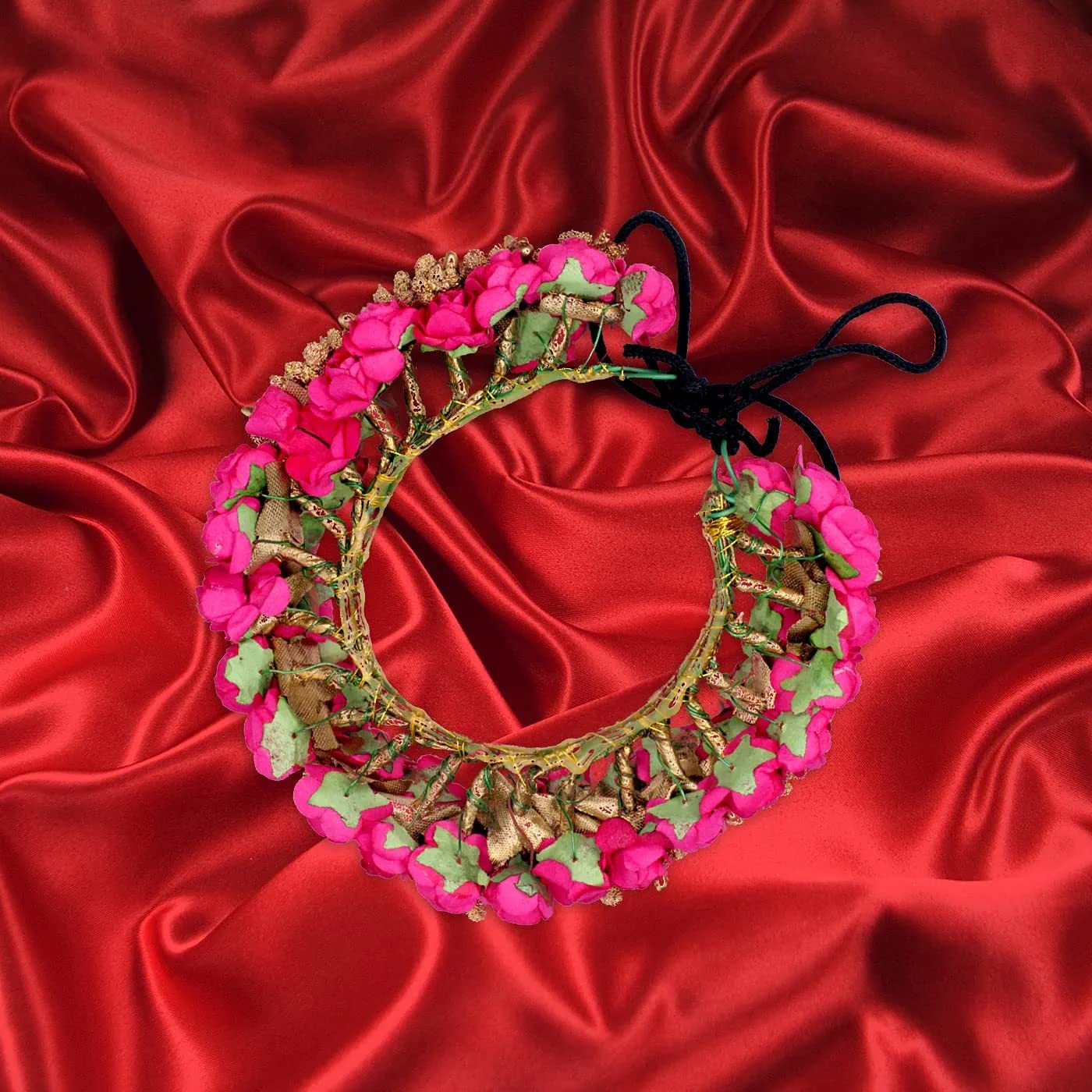Artificial Rose Flower Hair Gajra for Women & Girls - Elegant Bridal Hair Accessory for Weddings, Parties & Special Occasions | Perfect for Indian Bridal Jewelry, Mehendi Ceremony & Festival Hairstyles