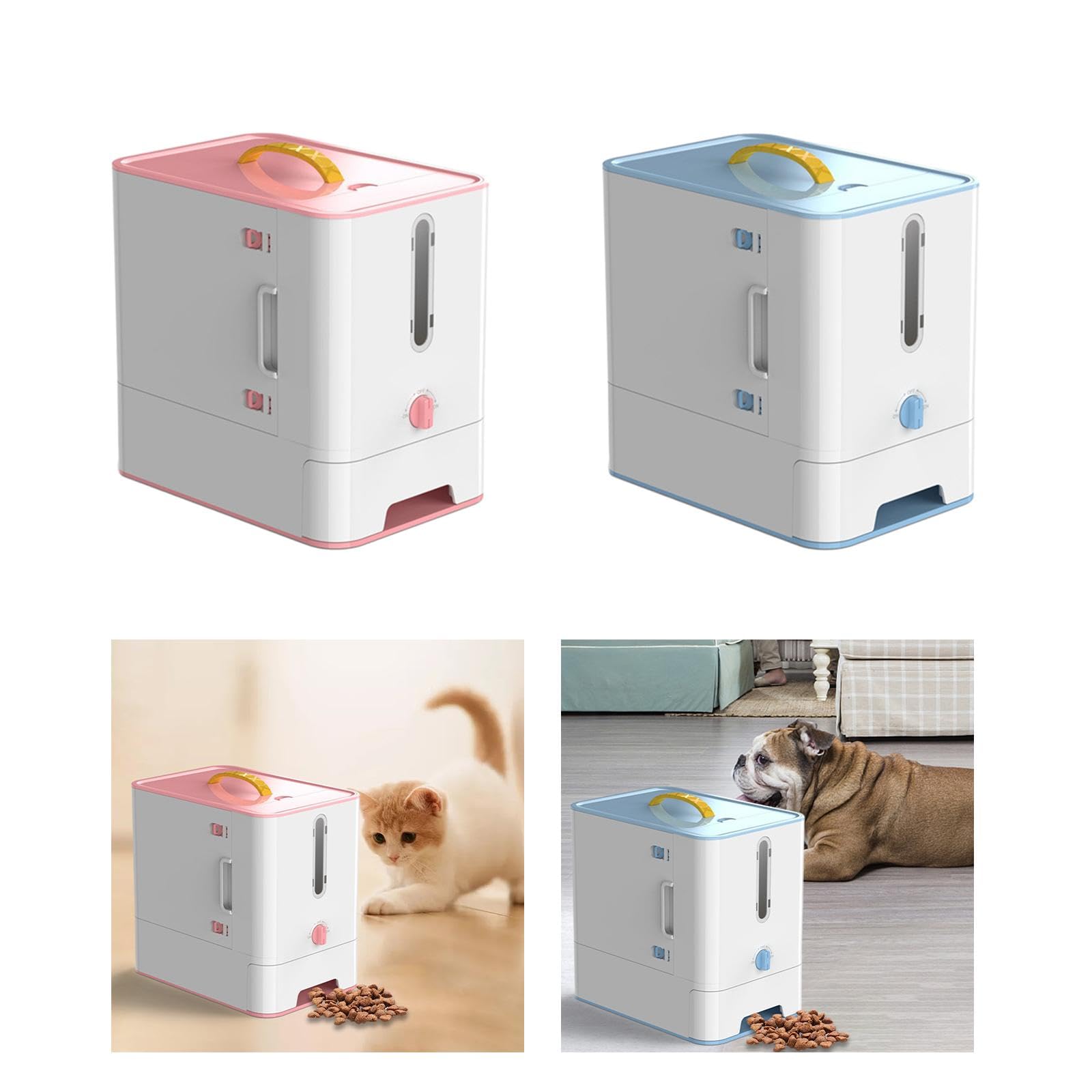 Enakshi® Airtight Pet Food Storage Container with Handle - 5L/20 Cups Large Capacity for Dog & Cat Food Treats - BPA-Free Plastic, Easy to Clean - Perfect for Home, Travel & Outdoor Use - Pink
