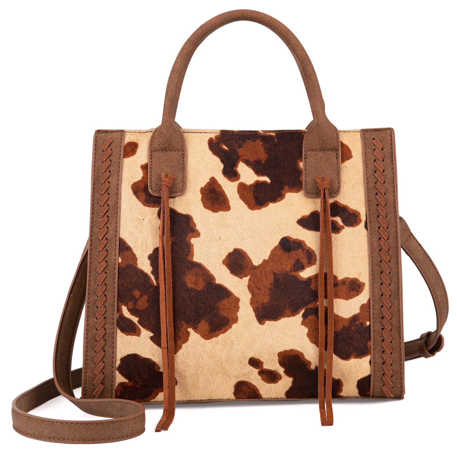 Wrangler Women's Western Horsehair Top Handle Satchel Tote Handbag - Stylish Cowgirl Purse for Everyday Use, Rodeo & Country Events