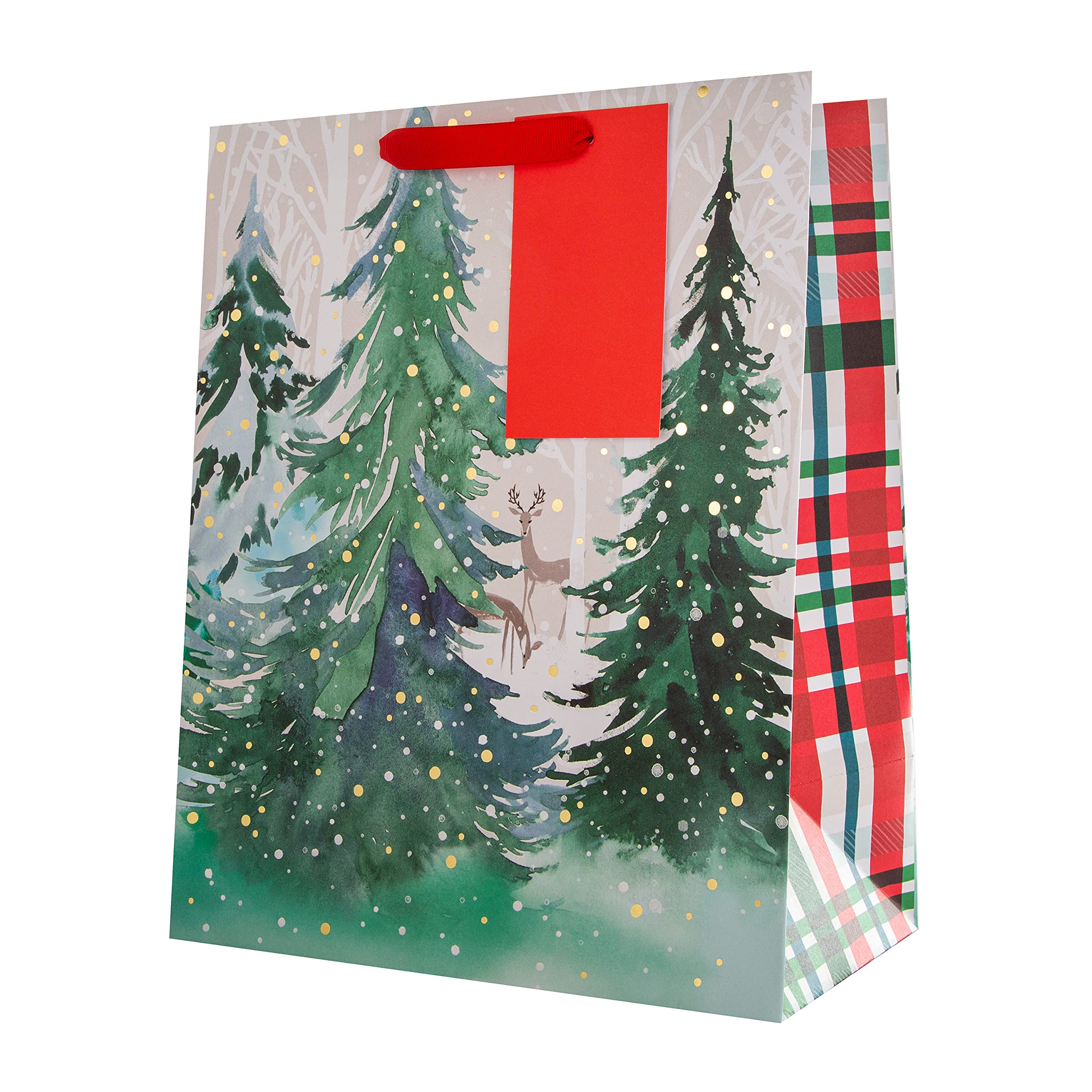 Hallmark Christmas Gift Bags - Set of 4 Red Tartan Holiday Present Bags for Gifts, Party Favors & Festive Wrapping | Perfect for Christmas Presents, Birthday Gifts & Special Occasions