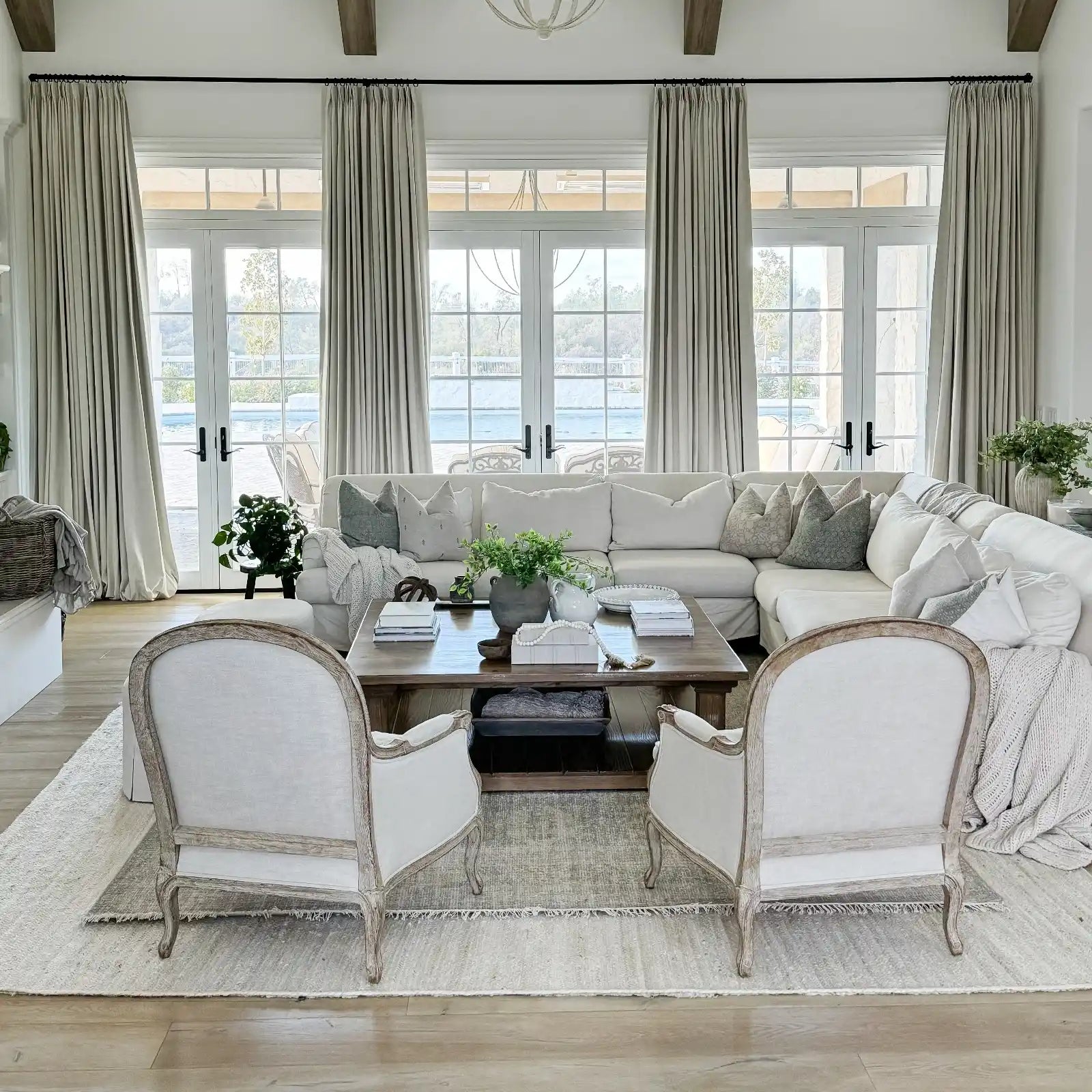 Luxury Linen Cotton Pleated Curtains - Blackout Drapes for Living Room & Bedroom - Elegant Home Decor Window Treatments