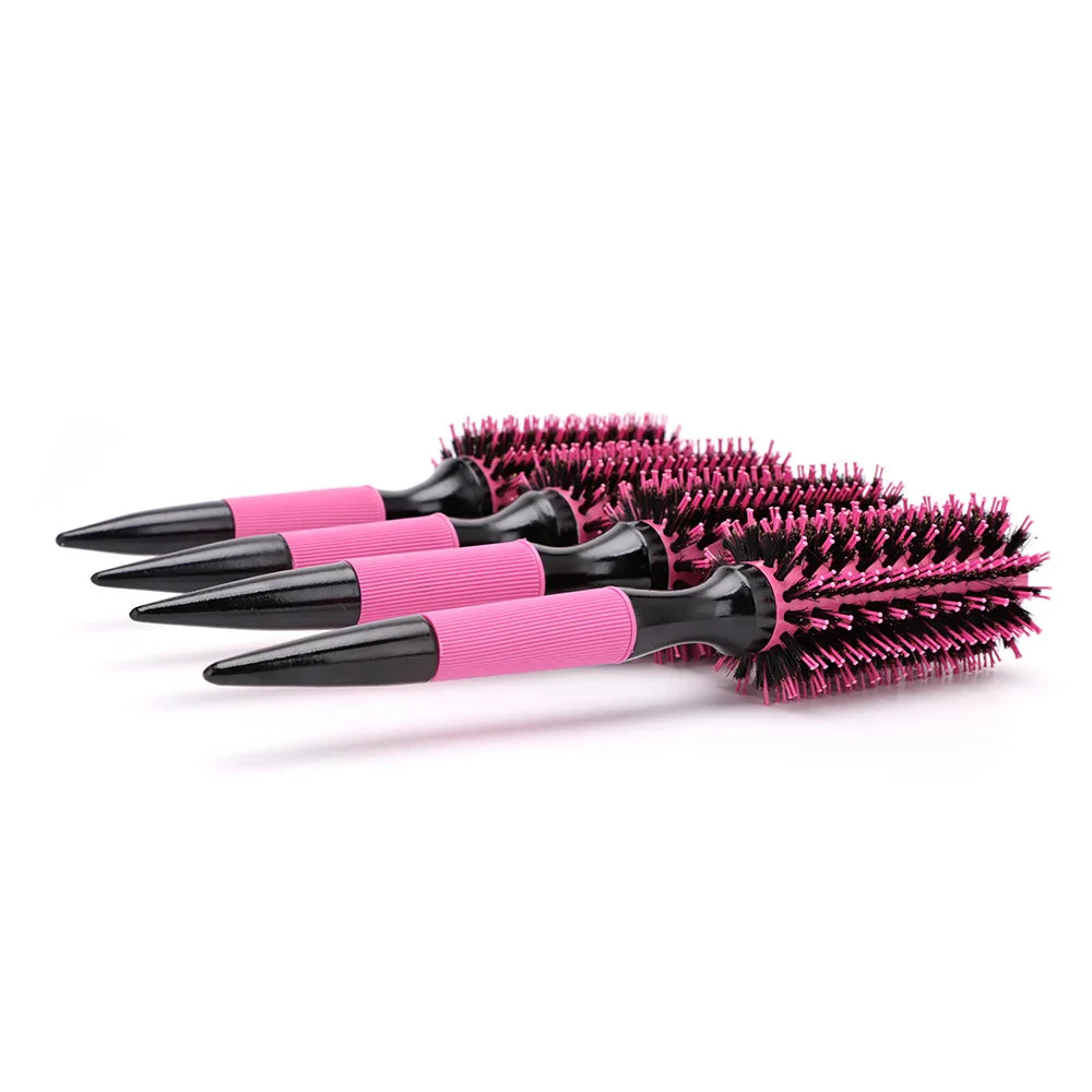 Professional Round Hair Brush with Nylon Bristles - Perfect for Blowouts, Styling & Smoothing Hair at Home or Salon