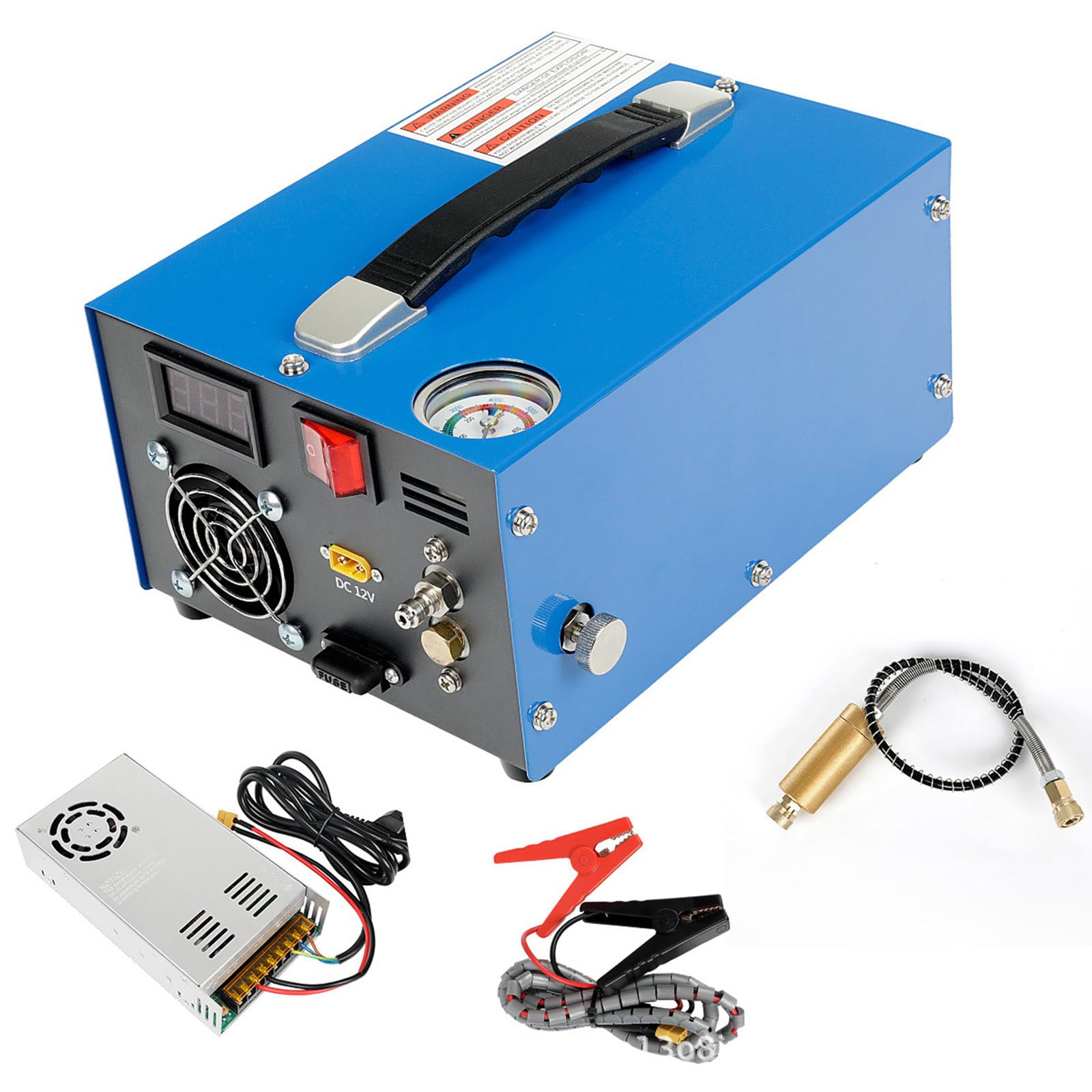 High Pressure PCP Air Compressor with Built-in Water-Oil Separator - 4500PSI/30MPA, 110V AC & 12V DC Power - for Air Guns, Paintball Tanks & Scuba Diving - Perfect for Shooting Sports, Underwater Adventures & Professional Use