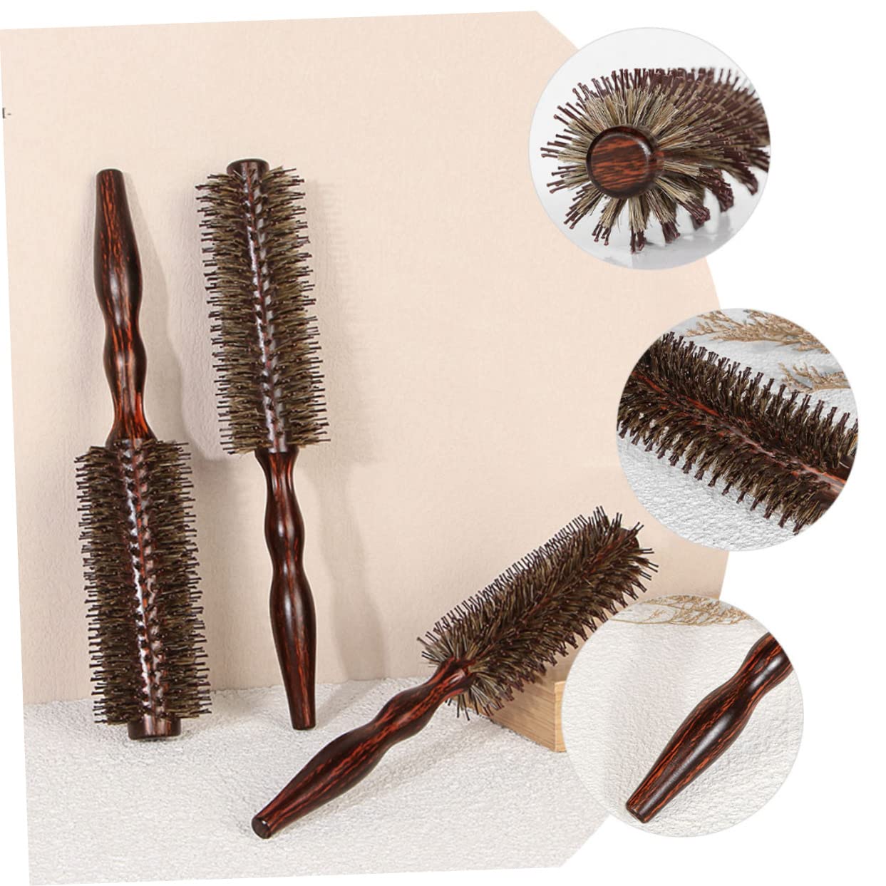 Beautifu Nylon Bristle Hair Brush - Detangling & Styling Comb for Curly Hair, Round Roller Brush with Soft Bristles for Smooth Curls - Perfect for Salon, Home Use & Travel