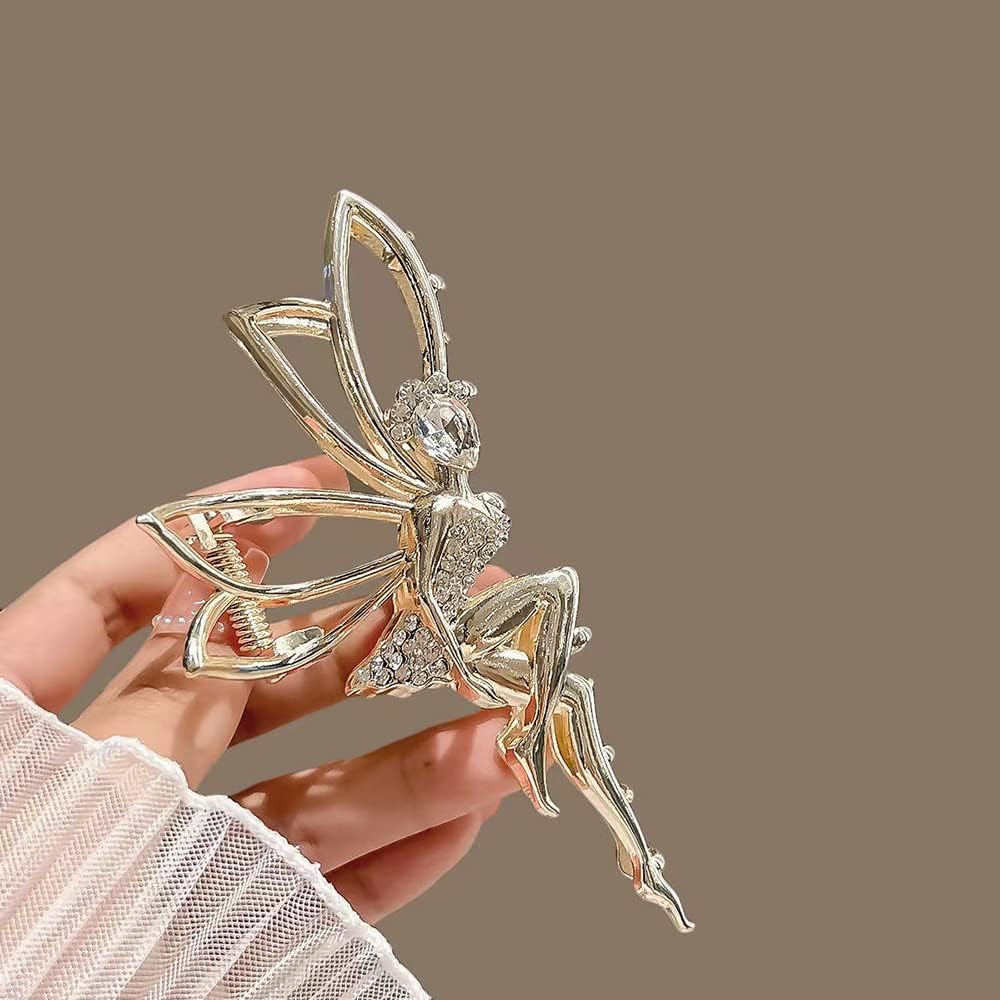 INHEAVEN 1PC Rhinestone Hair Claw Clip for Women - Elegant Metal Hair Clips with Dancing Girl Design, Multi Color Hair Accessories for Party, Wedding, Daily Use