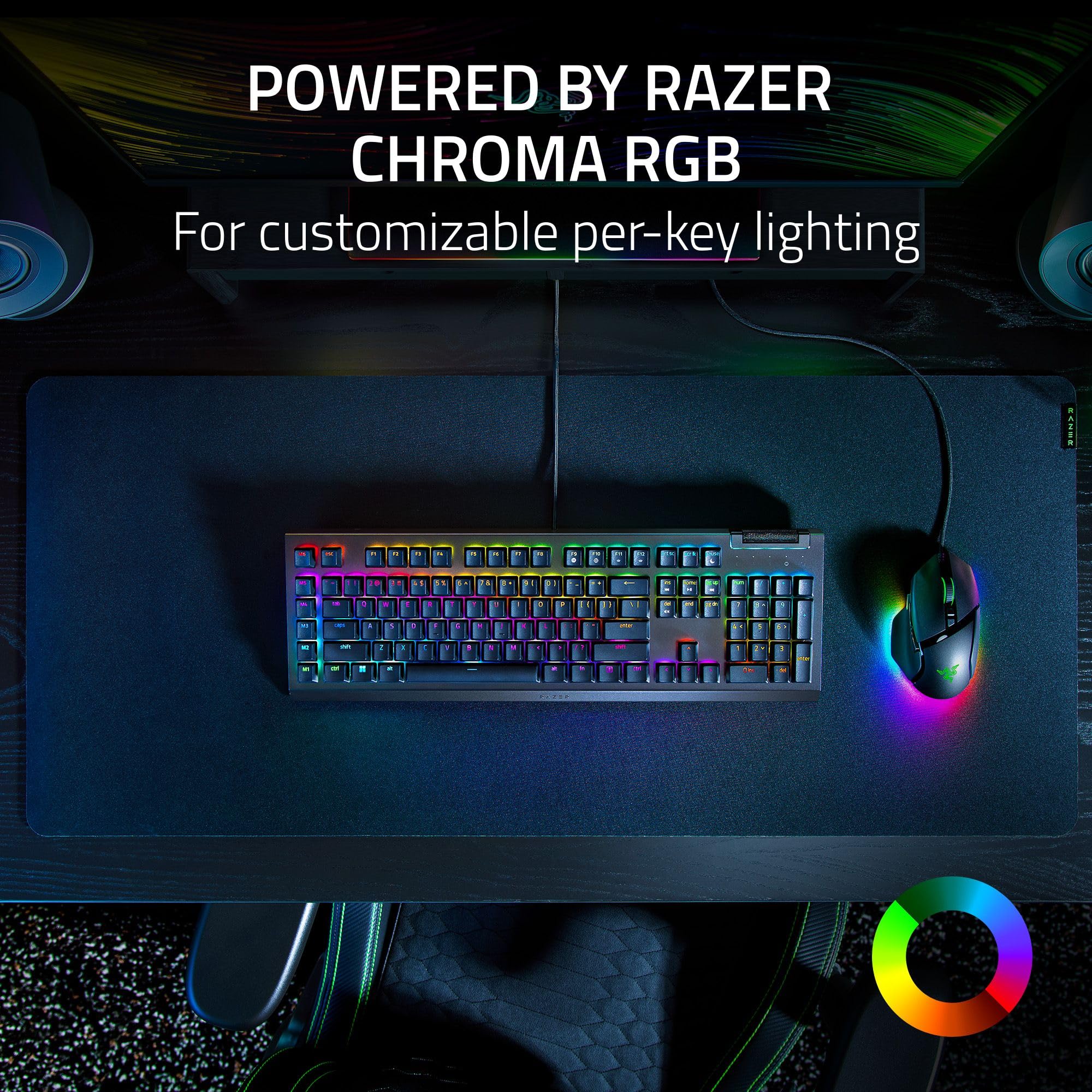 Razer BlackWidow V4 X Mechanical Gaming Keyboard - Green Switch (Clicky) with Chroma RGB Backlighting | 6 Dedicated Macro Keys, Doubleshot ABS Keycaps | UK Layout | Perfect for Competitive Gaming & Esports Tournaments