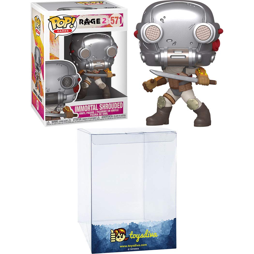 Rage 2: Immortal Shrouded Funko Pop! Vinyl Figure with Compatible Pop Protector - Collectible Gaming Merchandise for Display & Protection