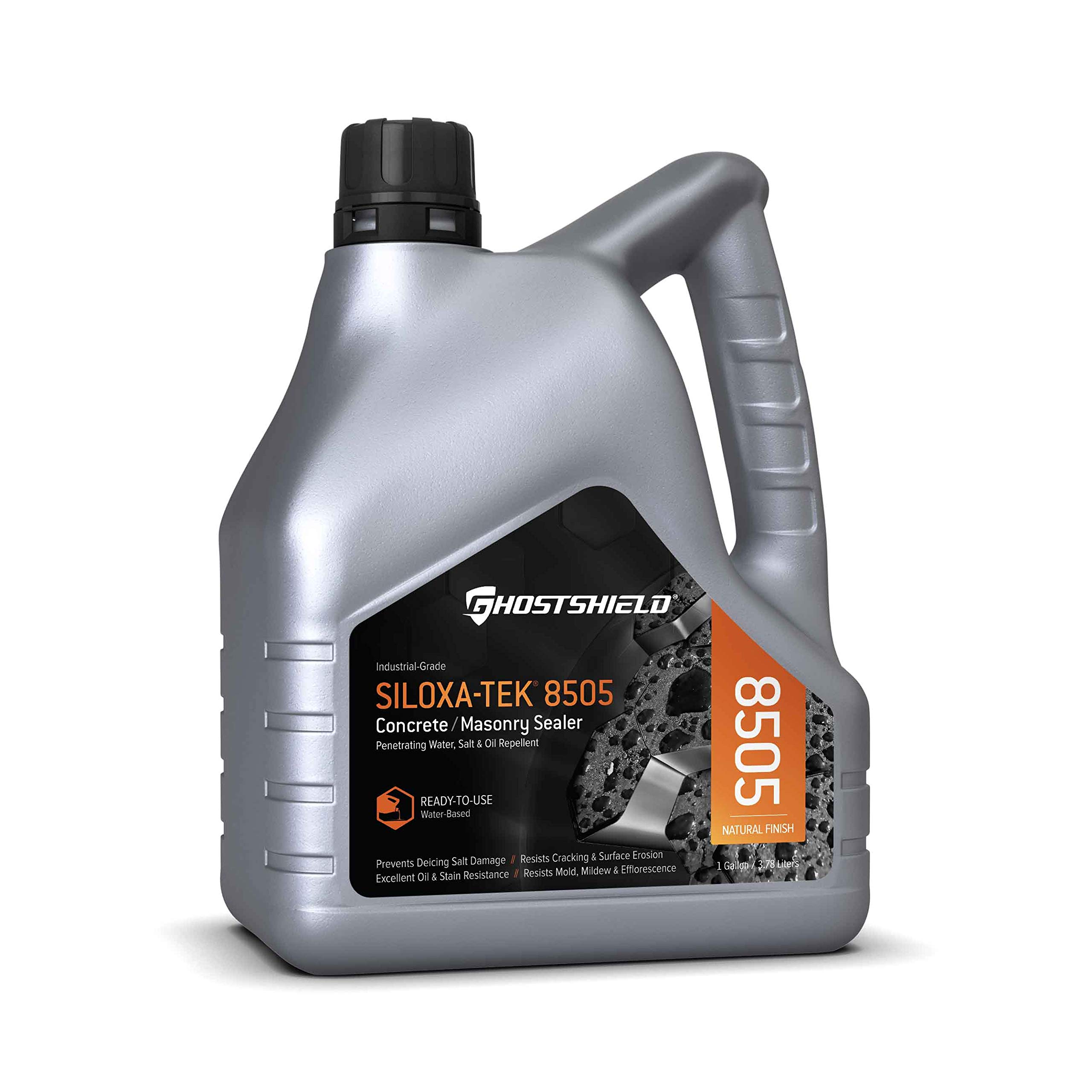 Siloxa-Tek 8505 Ready-to-Use 1 Gallon Penetrating Concrete Sealer | Waterproof, Salt & Oil Resistant | Ideal for Driveways, Patios & Basement Floors