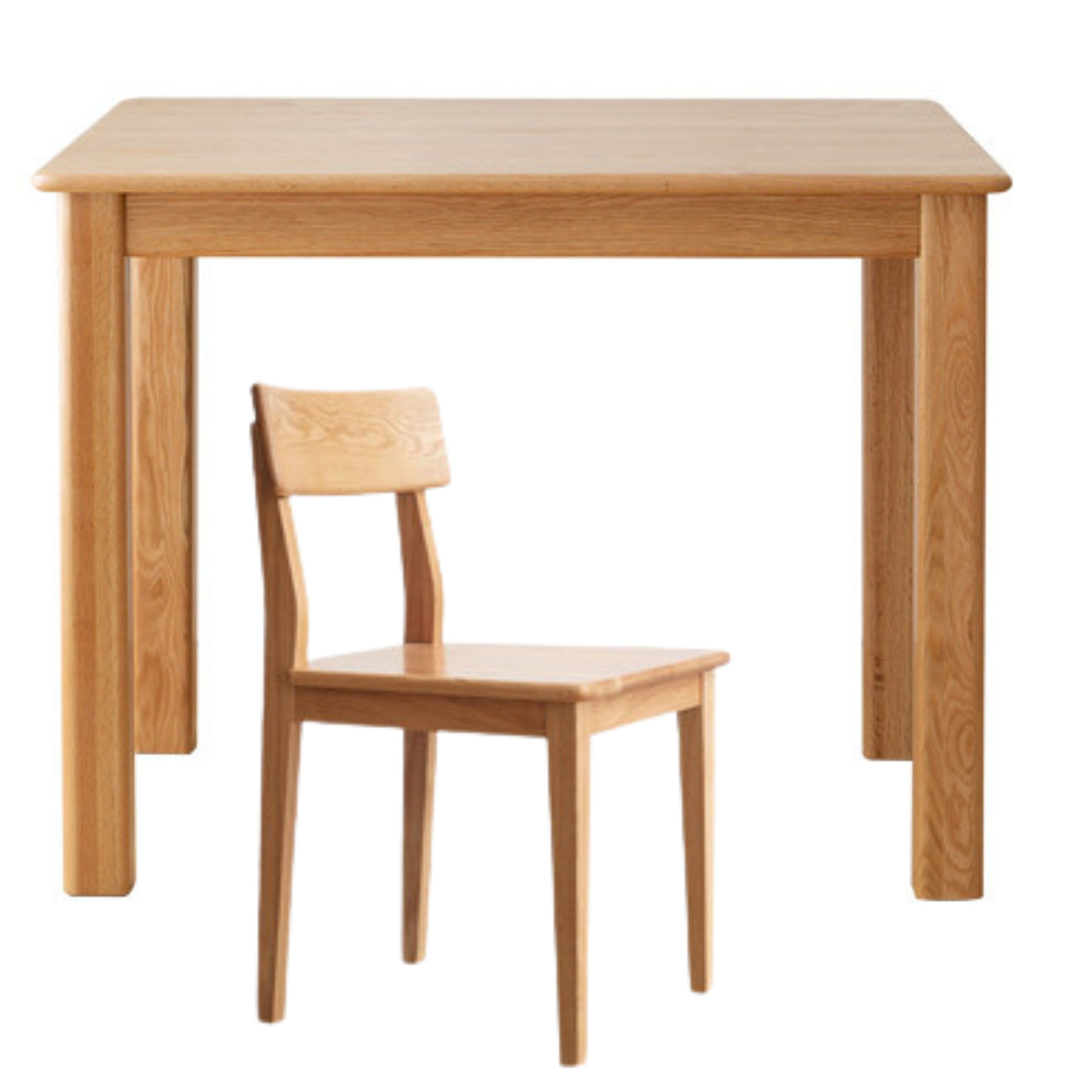 39.4x23.6x30 inch / 100x60x76 сm / Natural Wood Color / Rounded dining table + 2 chair