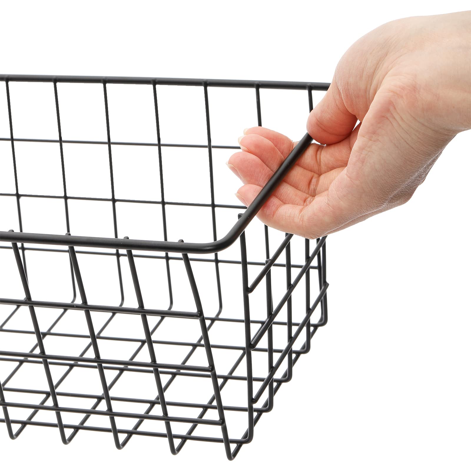 Hedume 3-Pack Metal Wire Storage Baskets with Handles - 16.2