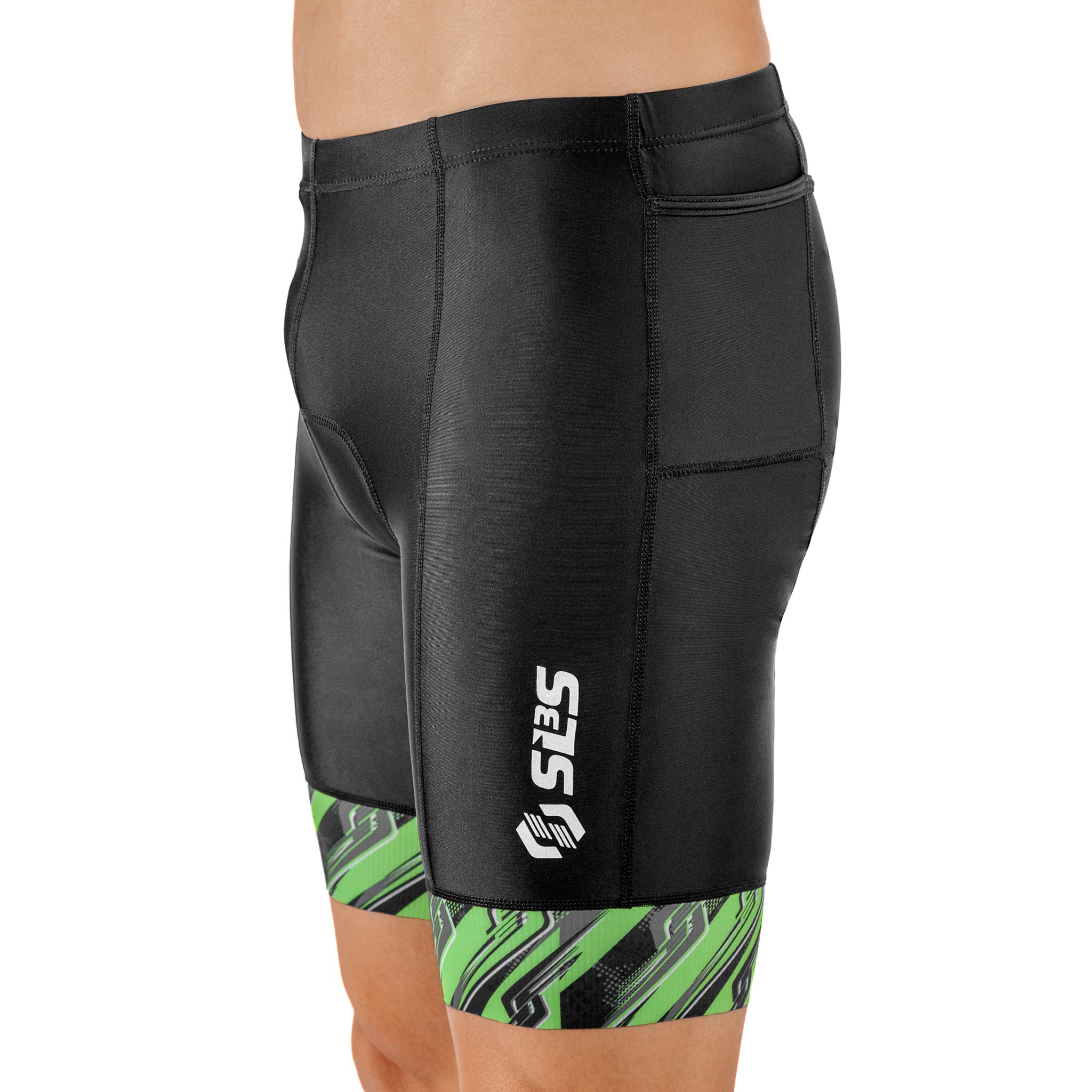 **Men's Triathlon Shorts - Padded Swim Bike Run Shorts for Duathlon & Triathlon with Convenient Pocket - Ideal for Training & Racing**