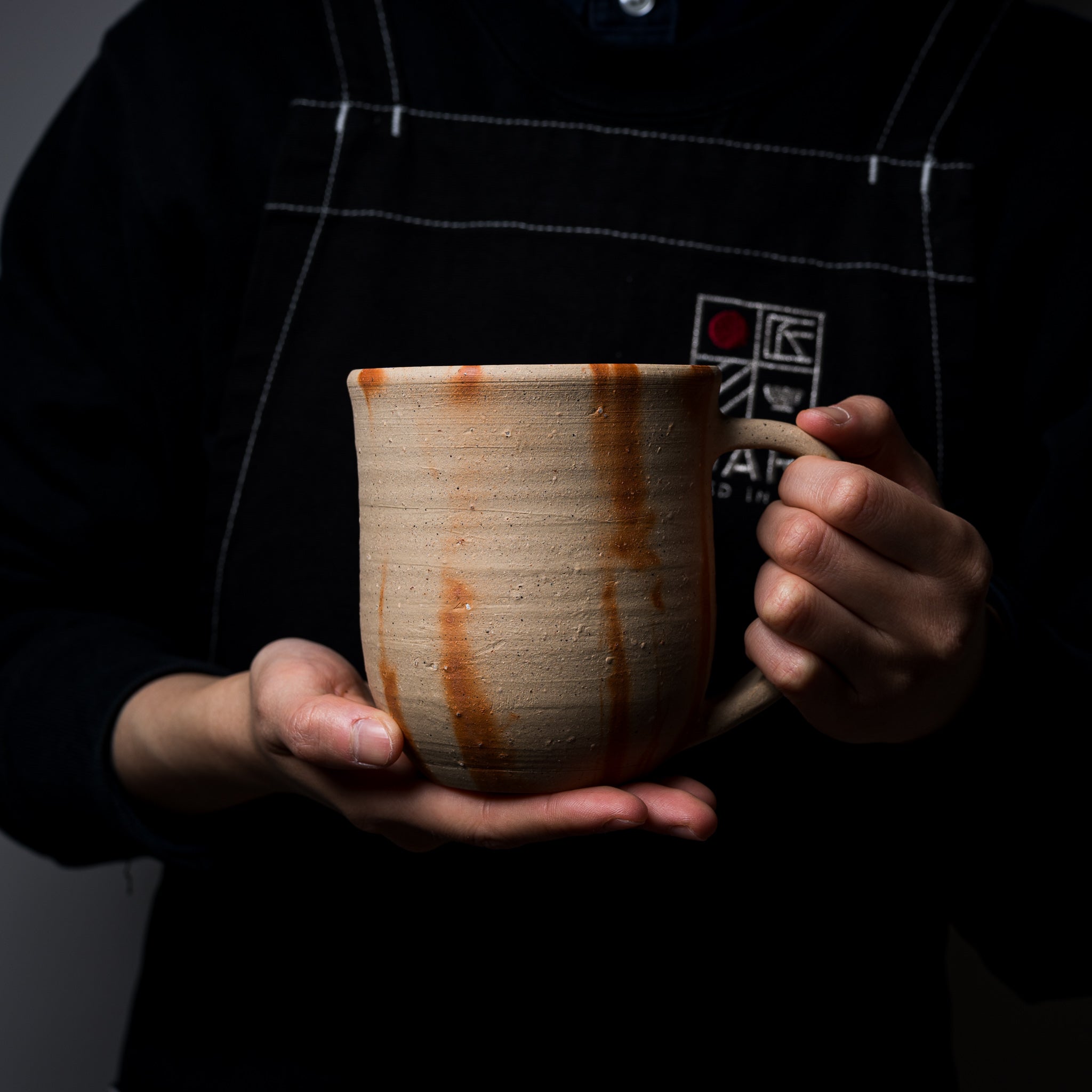 Premium Bizen Ware Pottery Extra Large Mug Cup - White Hidasuki - Handcrafted Japanese Ceramic Coffee Tea Cup - Perfect for Home Office & Gifts