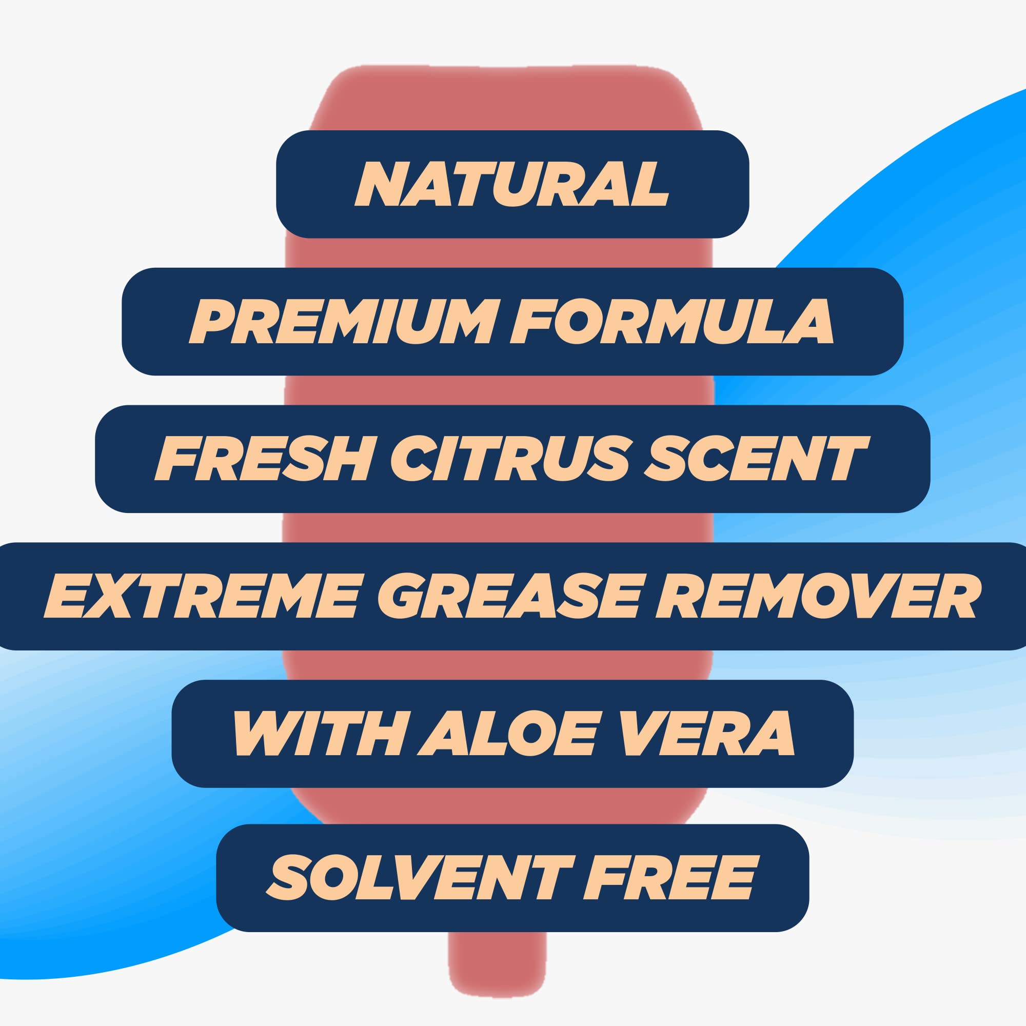 Kure Natural Industrial Premium Hand Cleaner Refill - 4 Pack (No Dispenser Included) | Heavy-Duty Degreaser for Mechanics, Construction & Auto Repair