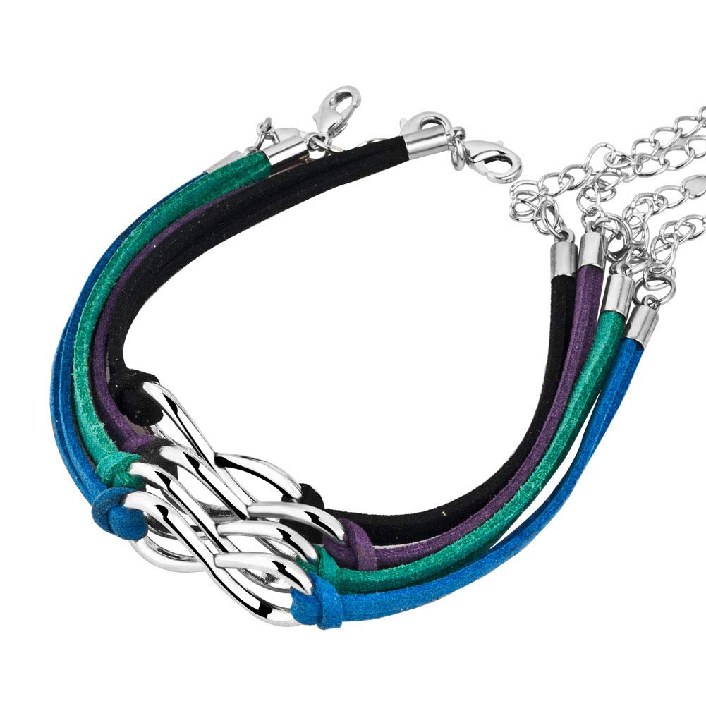 CLY Jewelry 2pc/4pc Handmade Leather Infinity Bracelet Set - Adjustable Friendship Bracelets for Women & Men, Boho Rope Wristbands in Multi Colors - Perfect for Gifts, Matching Couples & Best Friends