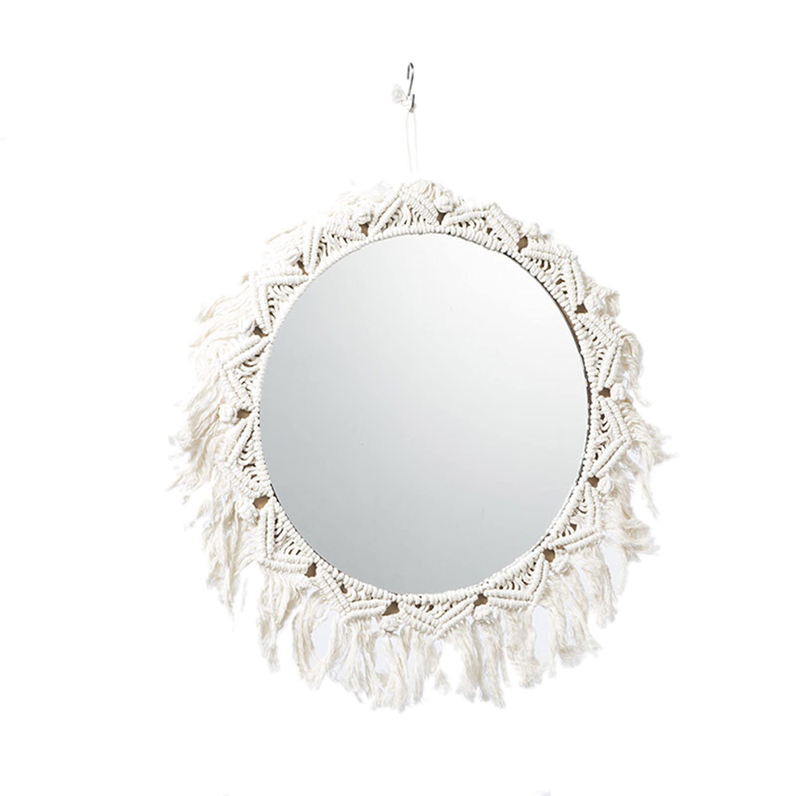 AZOI Bohemian Round Wall Mirrors with Tassels - Decorative Circle Mirrors for Home & Room Decor - Perfect Gift for Women - Ideal for Living Room, Bedroom, Bathroom & Entryway Decor