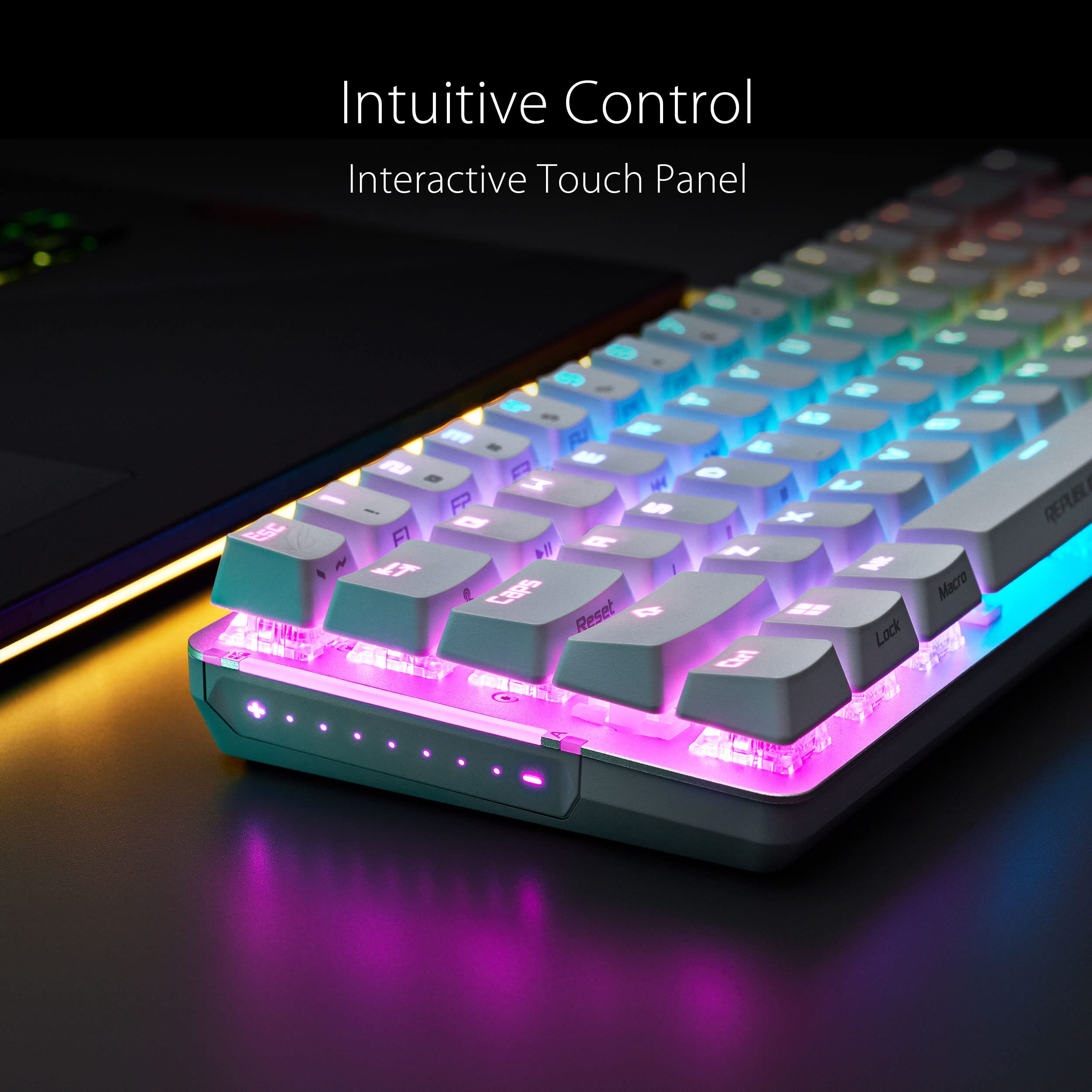 ASUS ROG Falchion Ace 65% RGB Compact Gaming Mechanical Keyboard - Lubed ROG NX Red Switches, Sound-Dampening Foam, PBT Keycaps | Wired with KVM Switch, Adjustable 3 Angles, Included Cover Case (Black) | Perfect for Esports, Streaming & Office Work