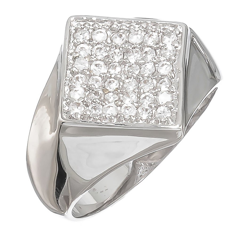 Men's Rhodium Plated Cubic Zirconia Ring Size 12 - Iced Out Micro Pave CZ Stones for Wedding, Anniversary & Special Occasions | Luxury Hip Hop Jewelry Gift for Him