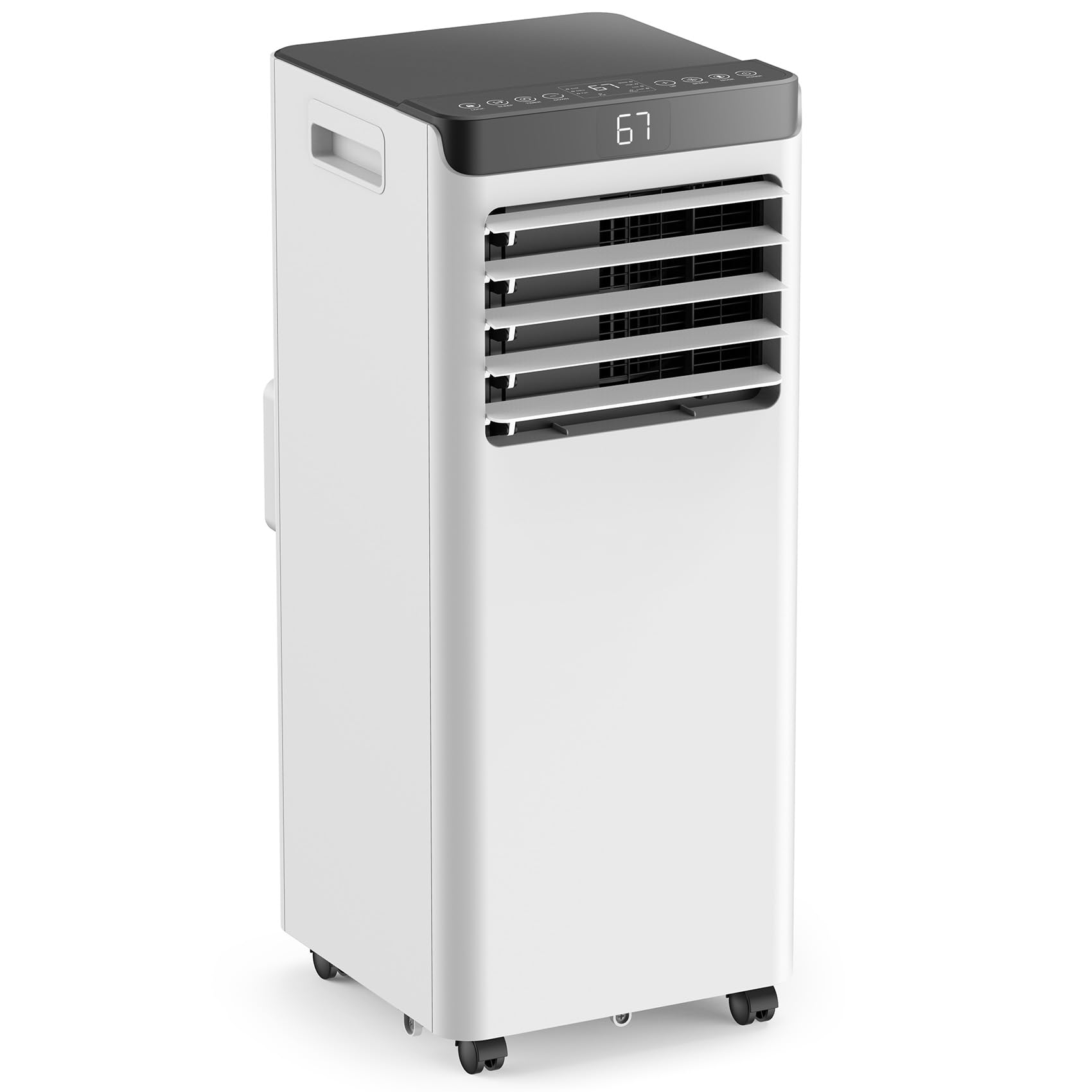 8,000 BTU Portable Air Conditioner for Large Rooms Up to 350 Sq.Ft - 3-in-1 Cooling Modes with Remote Control & Easy Install Kit - Energy Efficient AC Unit for Bedroom, Living Room, Home Office - Summer Cooling Solution for Heatwaves & Hot Nights - Compact Design with Quiet Operation for Better Sleep & Work Comfort