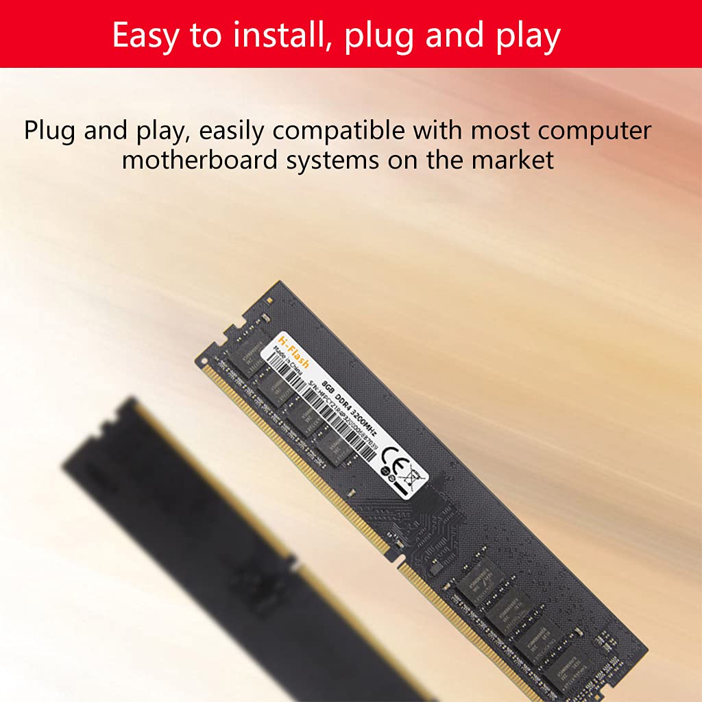 HOOLRZI 8GB DDR4 288-Pin RAM 1.5V Desktop Memory Module - 2133MHz/2400MHz/2666MHz/3200MHz for PC Gaming, Workstation & Home Office Computer Upgrades