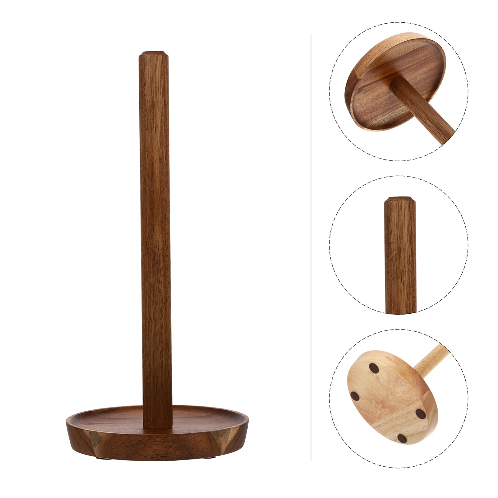 Rustic Bamboo Paper Towel Holder - Slim Countertop Tissue Dispenser for Kitchen, Dining Room & Bathroom | Wooden Toilet Paper Stand with Cabilock Design | Perfect for Farmhouse, RV, and Small Spaces