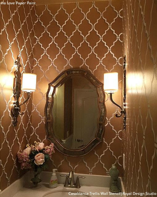 Casablanca Trellis Moroccan Stencil - Authentic Arabic Design for DIY Home Decor, Wall Painting, and Furniture Stenciling | Perfect for Boho, Moroccan, and Mediterranean Style Interiors