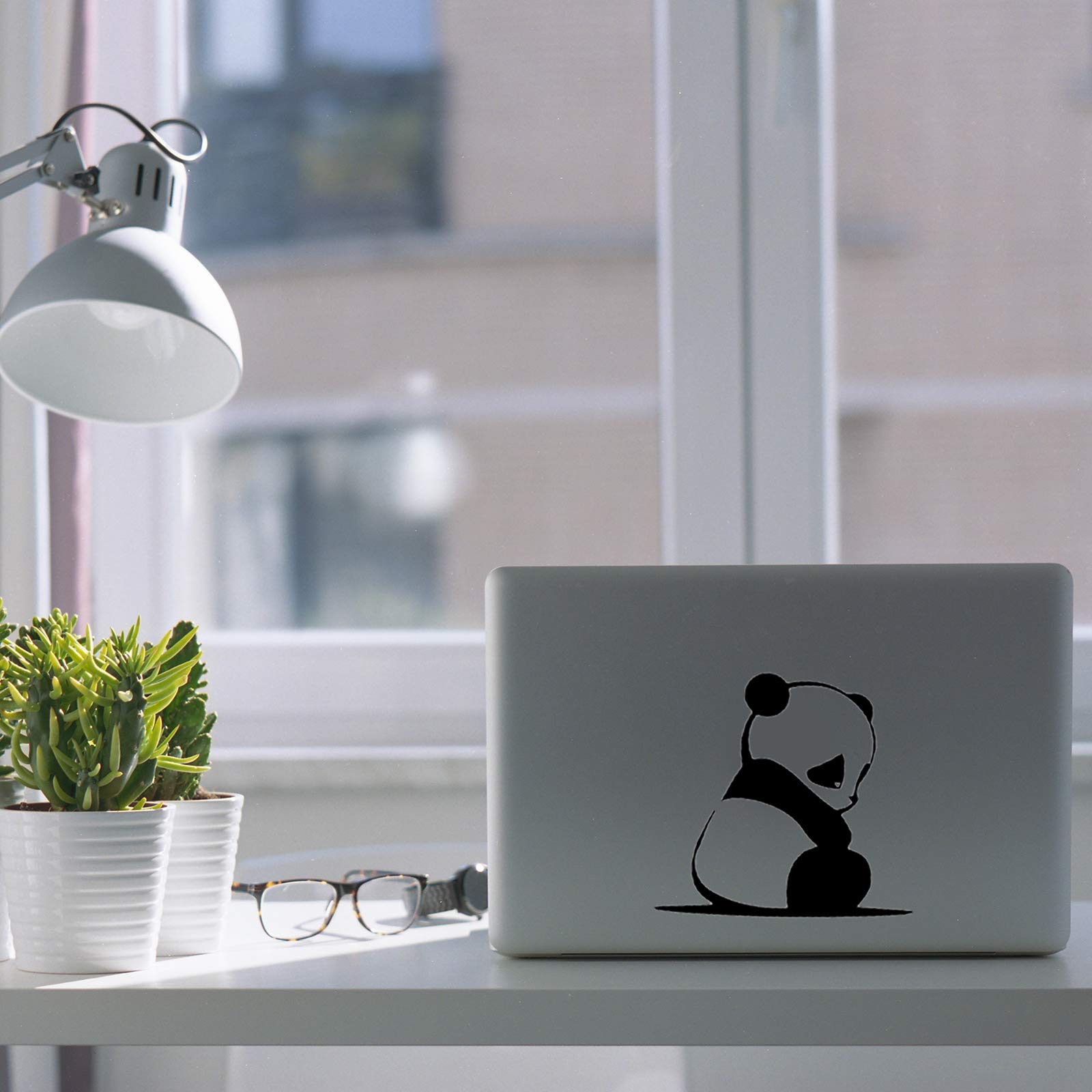 Walewa - Funny Cute Panda Vinyl Decal Sticker (1 Pcs-Black) | Waterproof, Durable for Cars, Trucks, Laptops, Windows | Perfect for Personalizing Vehicles, Electronics & Home Decor