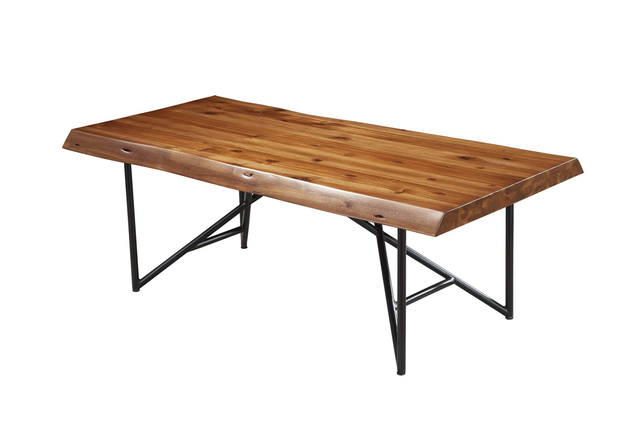 Modern Alpine Cocktail Table - Light Walnut Finish Coffee Table for Living Room, Lounge & Patio - Stylish End Table with Storage Shelf for Home Decor