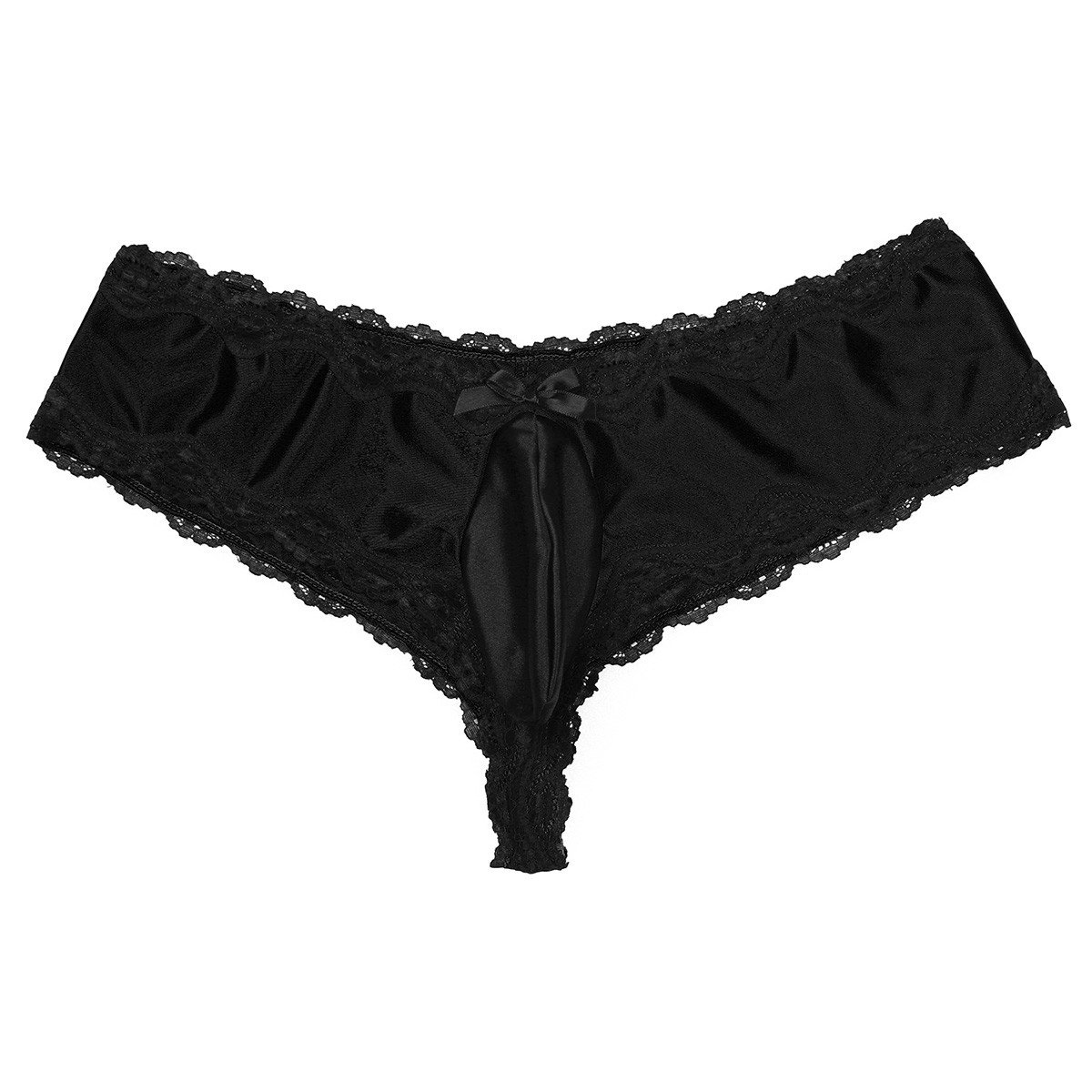 iiniim Men's Lace Bikini Briefs - Soft Comfortable Underwear with Sissy Pouch for Crossdress - Perfect for Cosplay, Role Play and Special Occasions