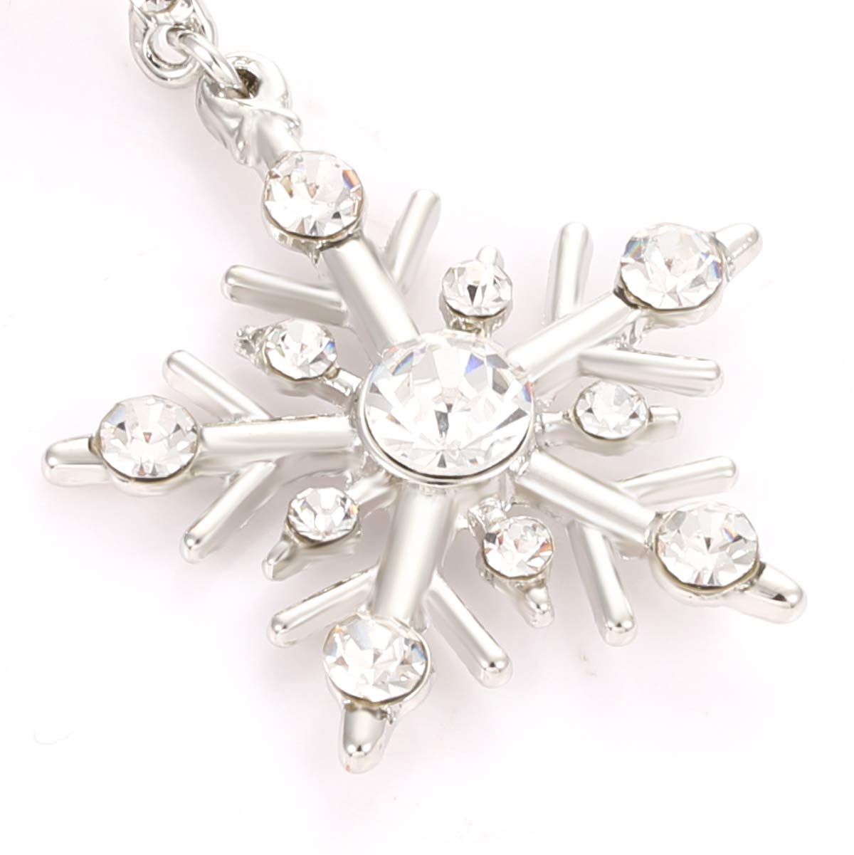 Hypoallergenic Snowflake Dangle Earrings for Women - Winter Flower Drop Pierced Stud Earrings - Perfect Christmas Gift for Holiday Parties & Festive Occasions