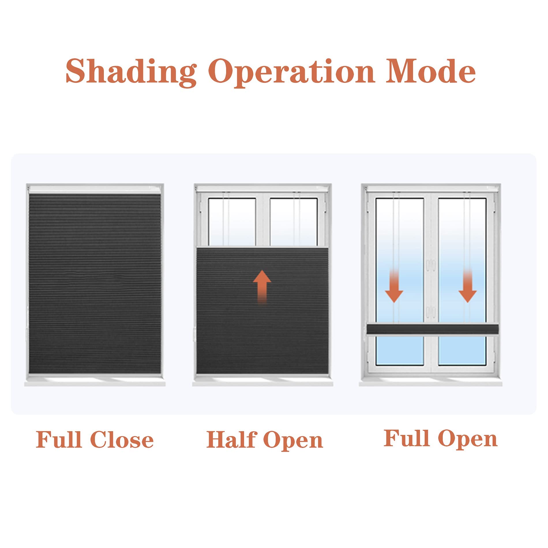 Boolegon Cordless Blackout Honeycomb Shades - Top Down Bottom Up Cellular Blinds for Windows, Custom Cut to Size (22