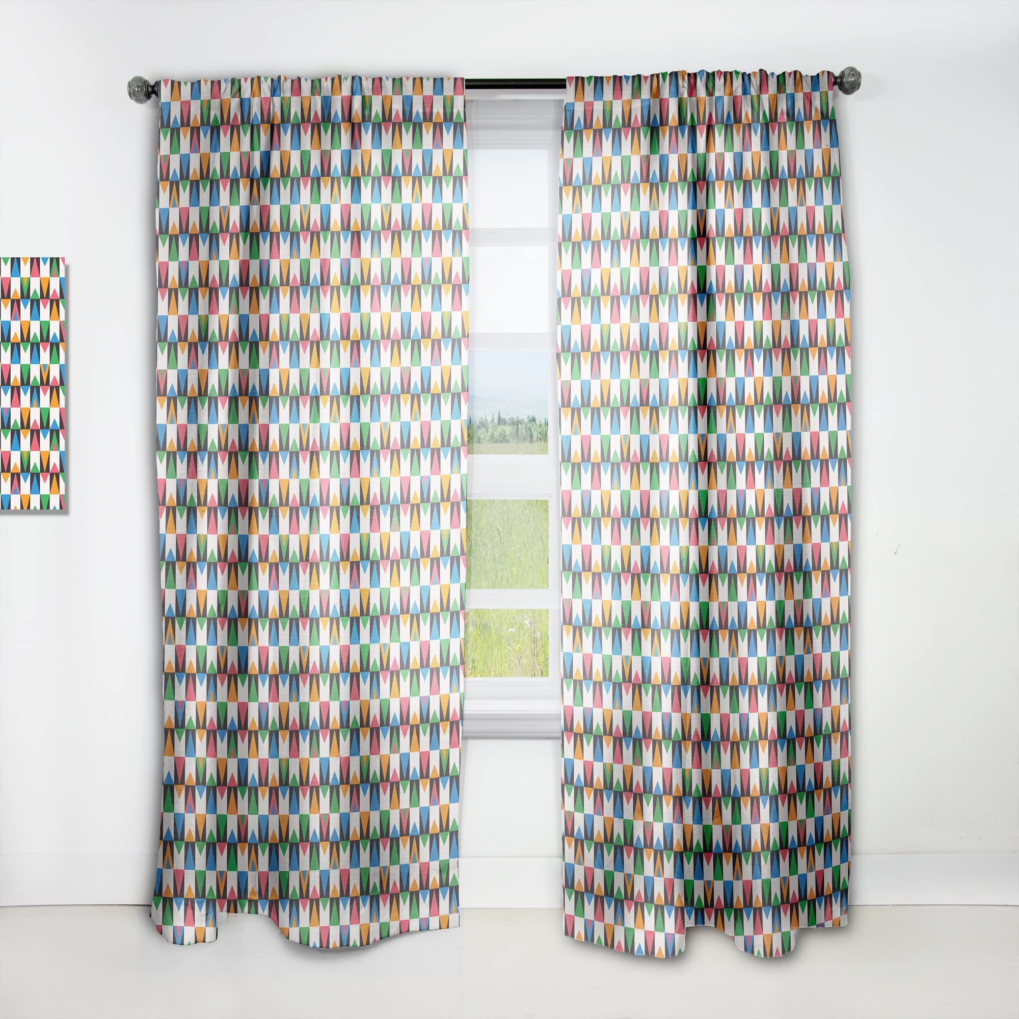 DesignQ Retro Ornamental II Thermal Insulated Curtains - Single Panel 52x84 Inch - Elegant Window Treatments for Bedroom & Living Room - Perfect for Home Decor, Privacy & Energy Efficiency