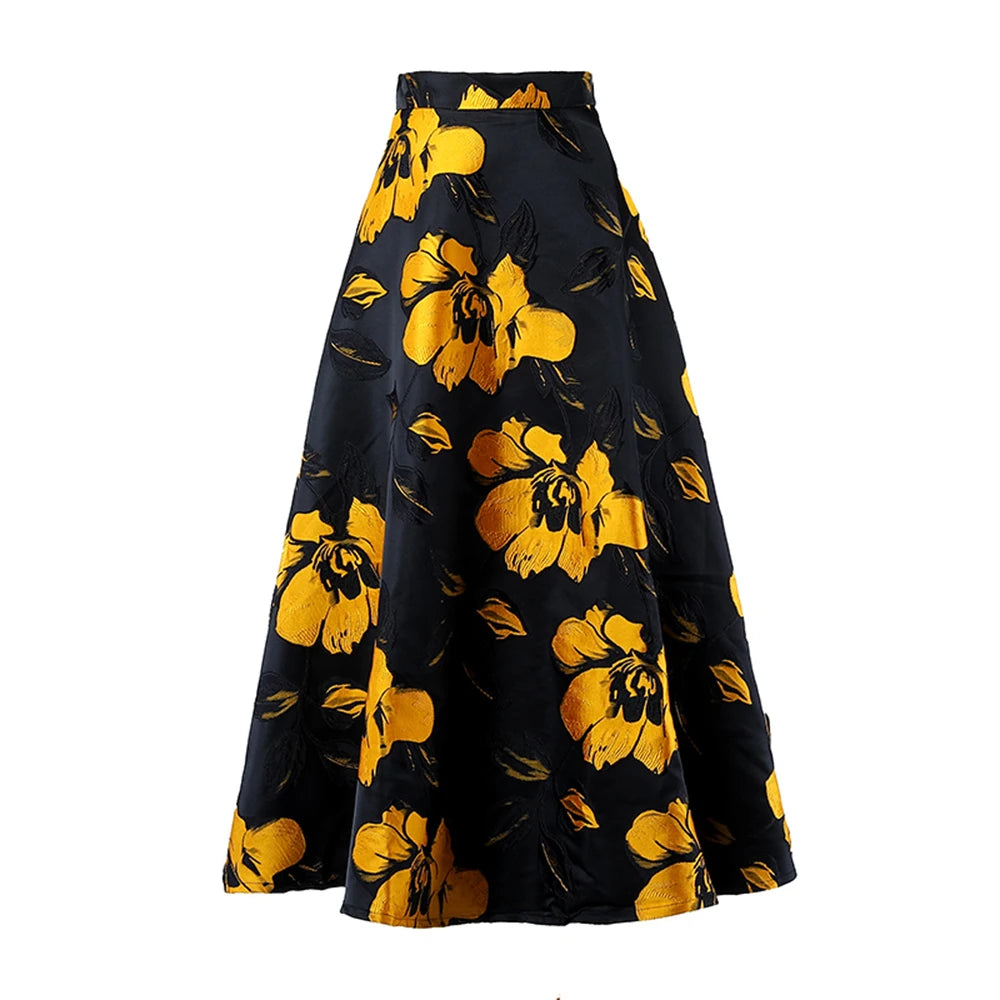 Stylish Black Casual Slim Print Colorblock Skirt for Women - Gathered Waist Flattering Design, Perfect for Autumn Outfits & Office Wear