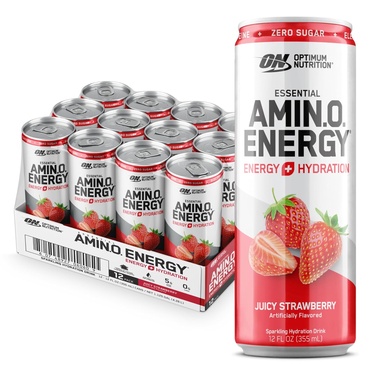 Optimum Nutrition Essential AMIN.O. Energy Sparkling Hydration Drink - Electrolyte Boost & Amino Acids for Workout Recovery | Pre-Workout & Post-Workout Hydration | Refreshing Fitness Drink for Athletes & Gym Lovers