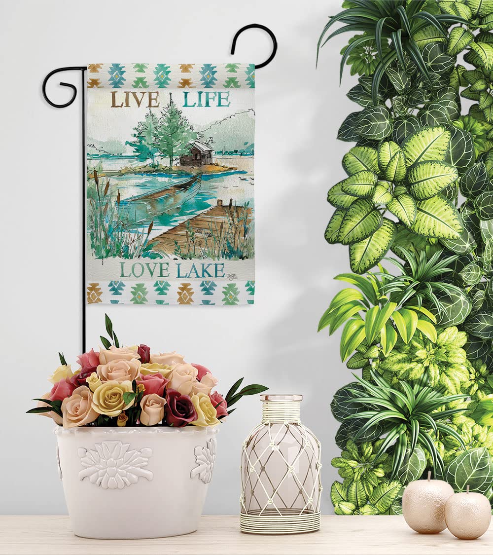 Breeze Decor Lake Nature Outdoor Flag Set w/Flagpole - Perfect for Garden & Home Decor