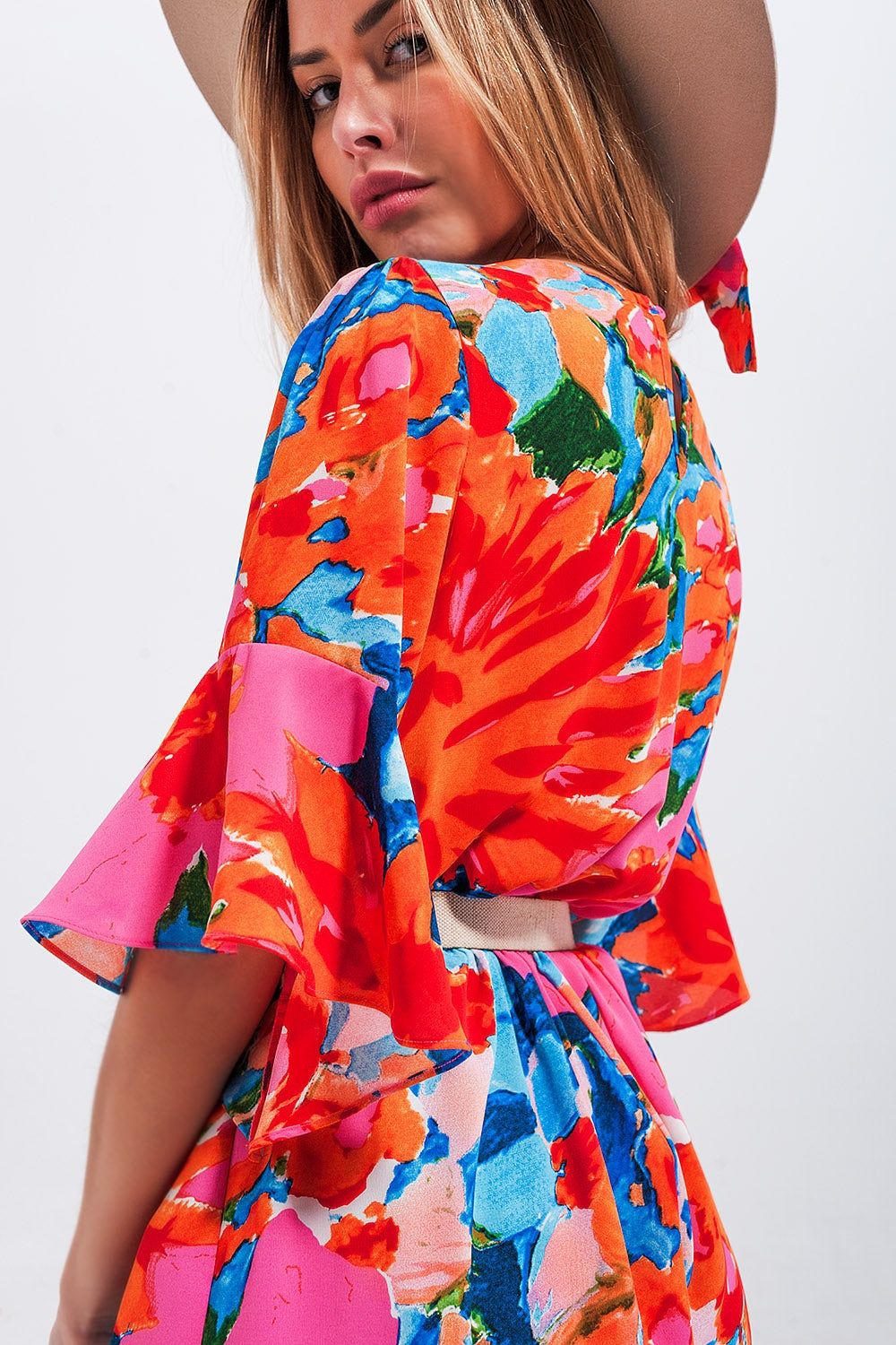 Floral Print Combishort with Heart Design - Stylish and Comfortable for Summer Outings, Beach Vacations, and Casual Wear