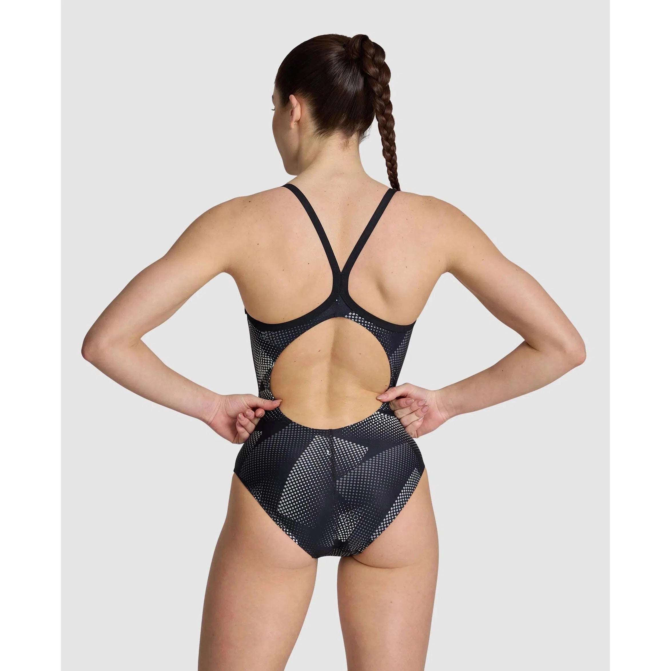 Halftone Light Drop Back One Piece Swimsuit - Sexy High Cut Bathing Suit for Women - Perfect for Beach, Pool, and Summer Vacations