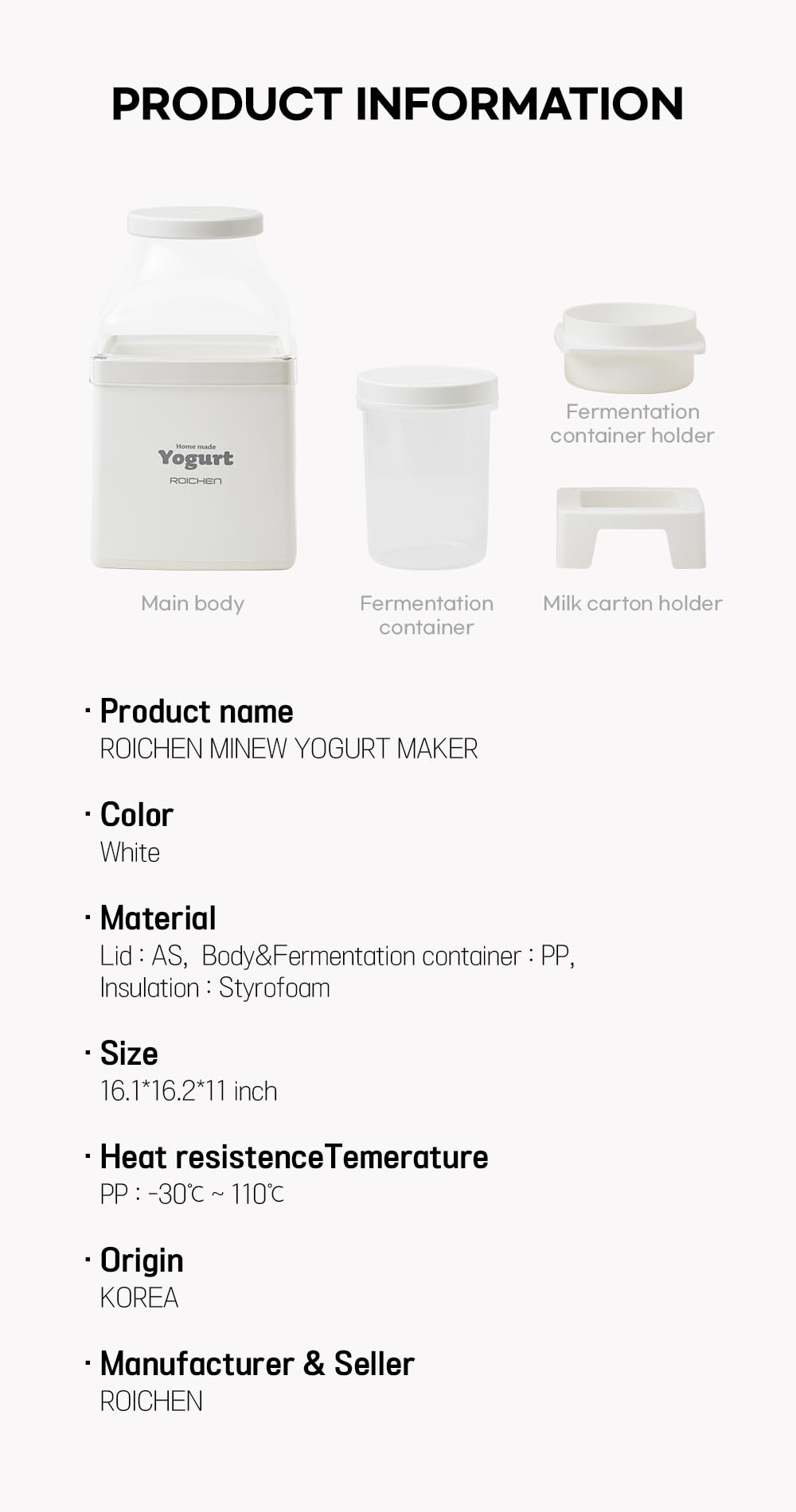 MINEW Non-Electric Yogurt Maker - Korean Made Homemade Yogurt Kit for Easy DIY Probiotic Yogurt at Home | Perfect for Healthy Breakfast, Snacks & Gut Health
