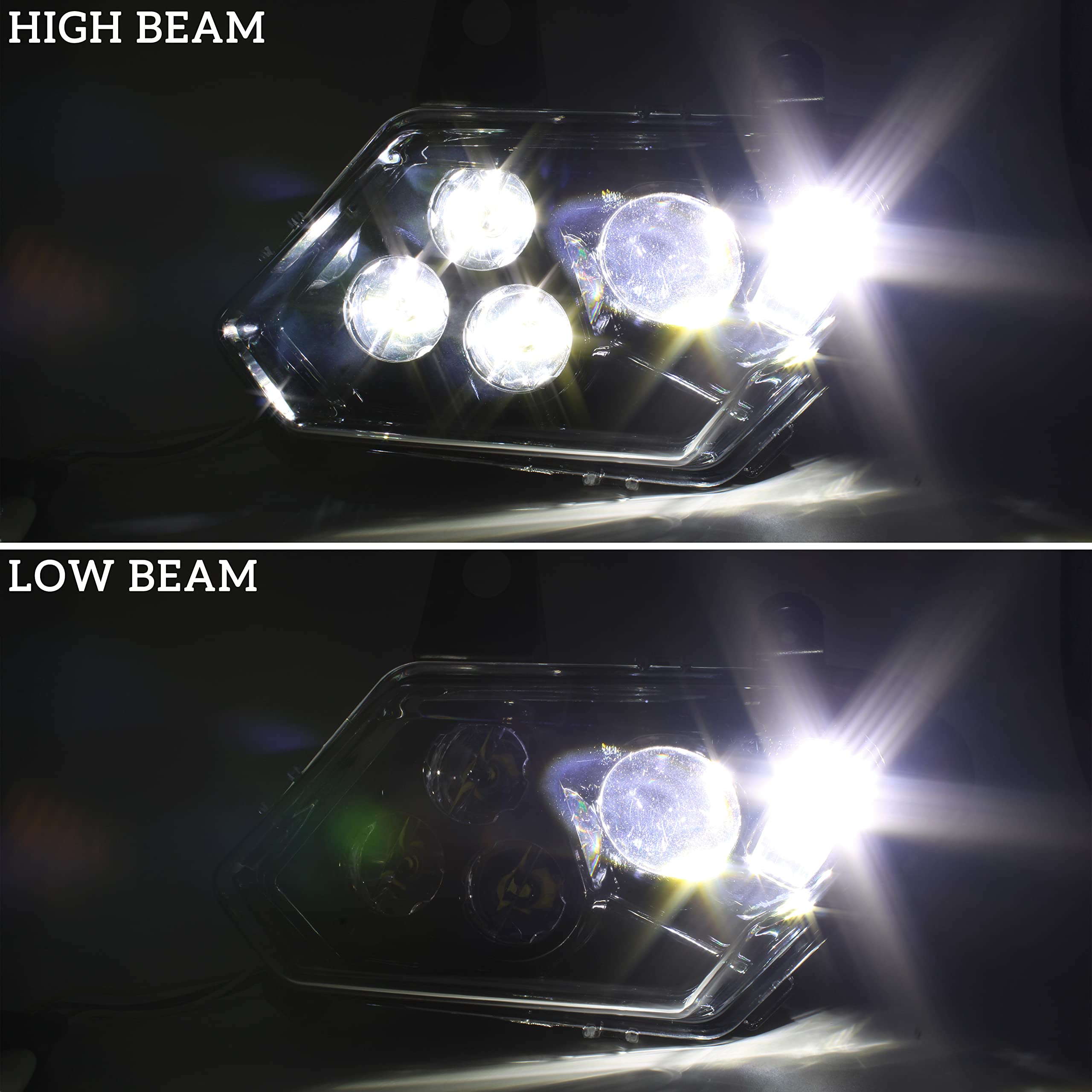 SAUTVS LED Headlights for Can-Am Maverick Trail Sport Commander & Max 800 1000 (2018-2025) - Halo LED Headlamp with Clear Lens - 2PCS Off-Road Lighting Accessories for Night Riding & Adventure Trail Use