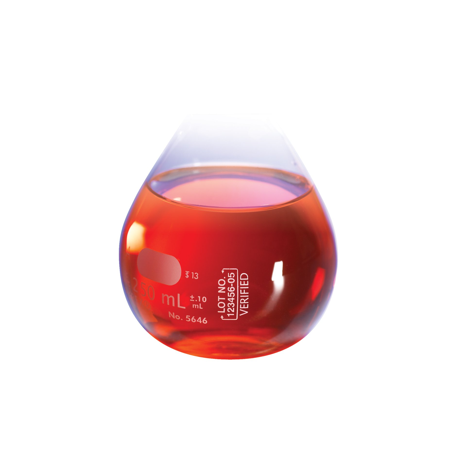 Pyrex Borosilicate Glass 25ml Volumetric Flask - Class A Certified, Flat Bottom with PE Stopper & Glass Stopper - Labware for Chemistry Experiments, Scientific Research & School Labs (Pack of 12)