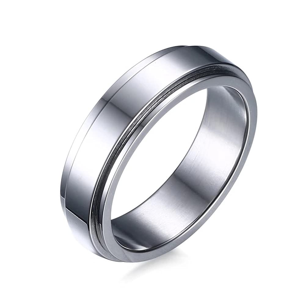 Gflyme Women's Fashion Stainless Steel Ring - Double Layer Rotating Design with Sun, Moon & Star Patterns | Lightweight Jewelry Accessory for Gift Giving & Daily Wear | Perfect for Parties, Date Nights & Office Wear
