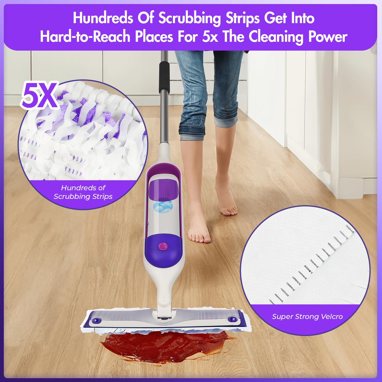 15 Pack Power Mop Refills - Disposable Mopping Pads Compatible with Swiffer Power Mop - Multi-Surface Replacement Pads for Wood, Tile & Hard Floors - Quick & Easy Floor Cleaning Solution for Homes & Offices