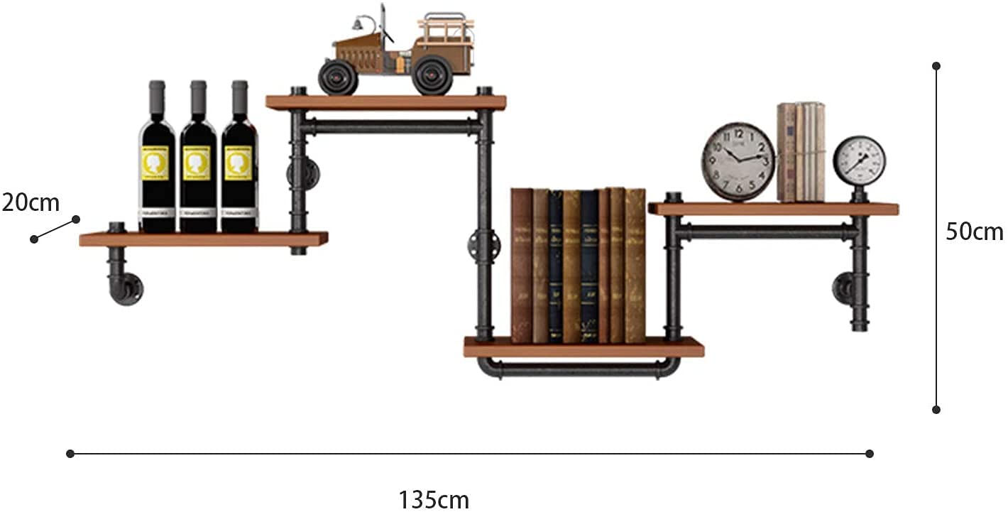 Industrial Pipe Wall Mounted Wine Rack - Rustic Wood Wine Storage Shelf for Kitchen, Living Room & Home Decor | Perfect for Wine Collection Display & Entertaining Guests