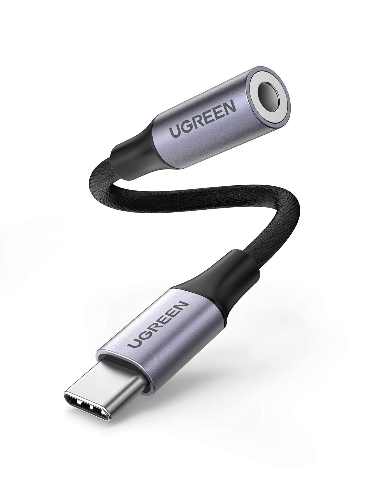 UGREEN Braided USB C to 3.5mm Audio Adapter & Right Angle Dongle - Compatible with iPad Mini 6, iPhone 15, Samsung Galaxy - High Quality 3.5mm Headphone Jack Converter for Music, Gaming & Calls