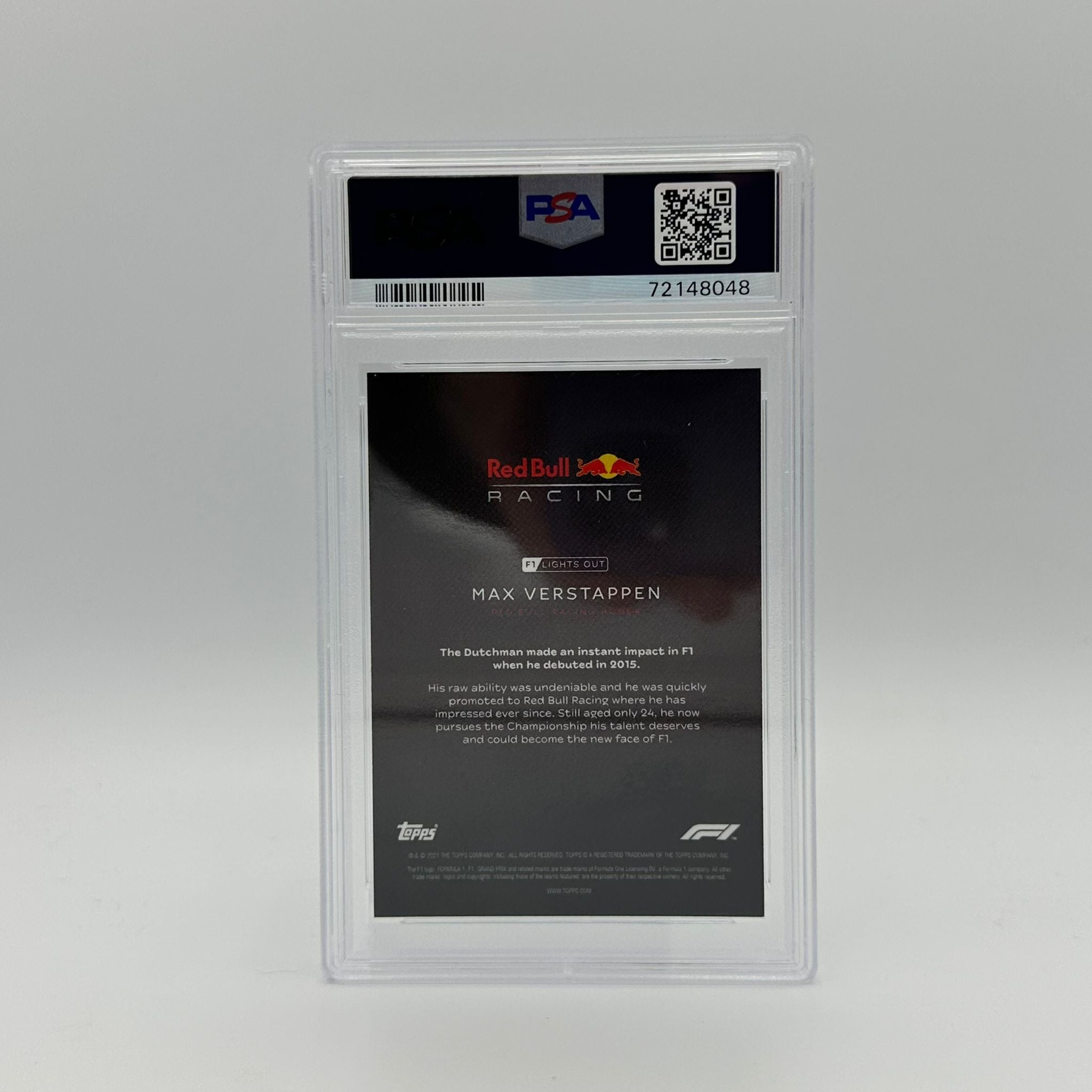 PSA 9 Graded 52/99 Max Verstappen Blue Parallel Racing Card - Perfect for F1 Collectors, Sports Memorabilia Displays, and Trading Card Investments