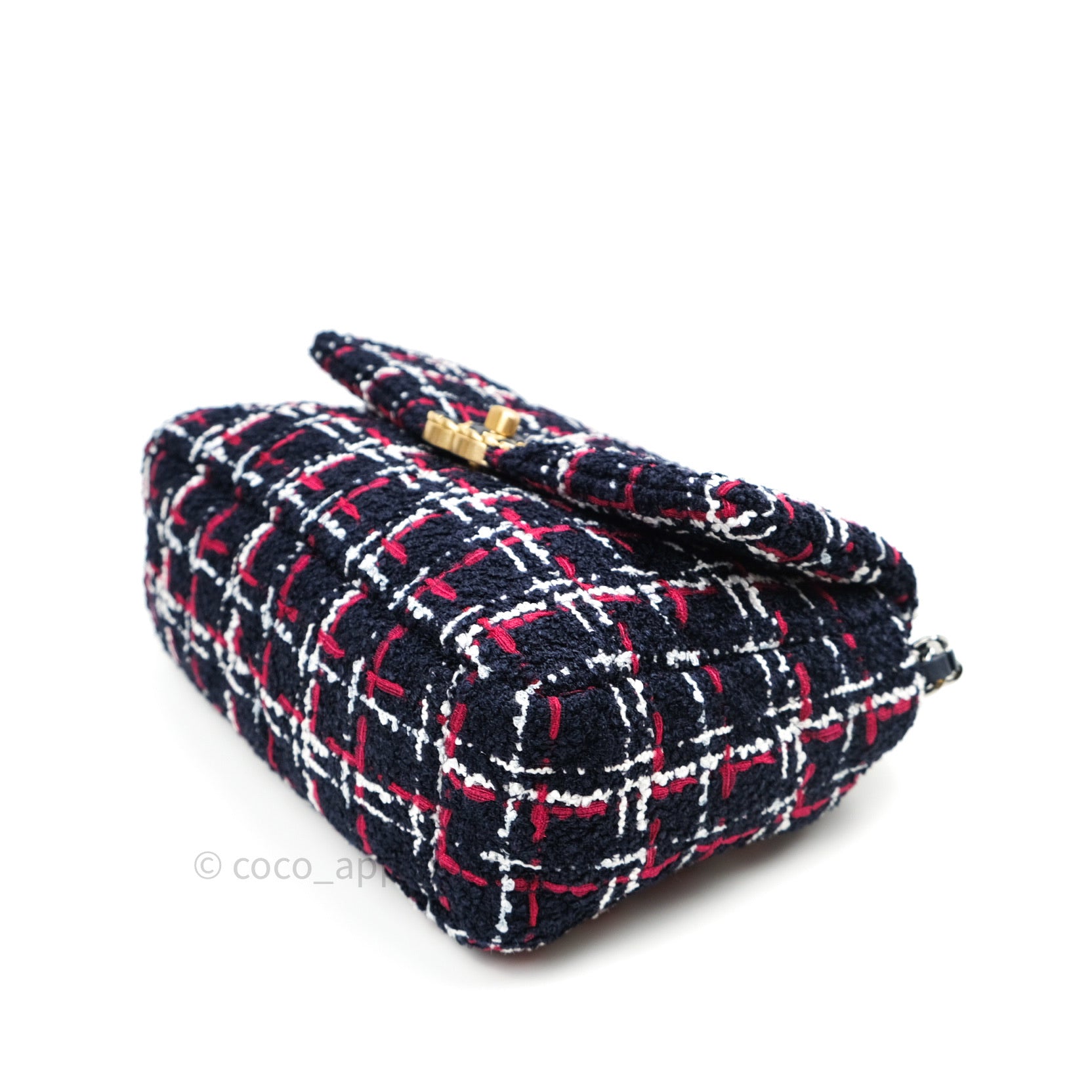 Chanel 19 Small Tweed Handbag in Red & Navy with Mixed Hardware - Luxury Crossbody Bag for Women, Perfect for Date Night & Special Occasions