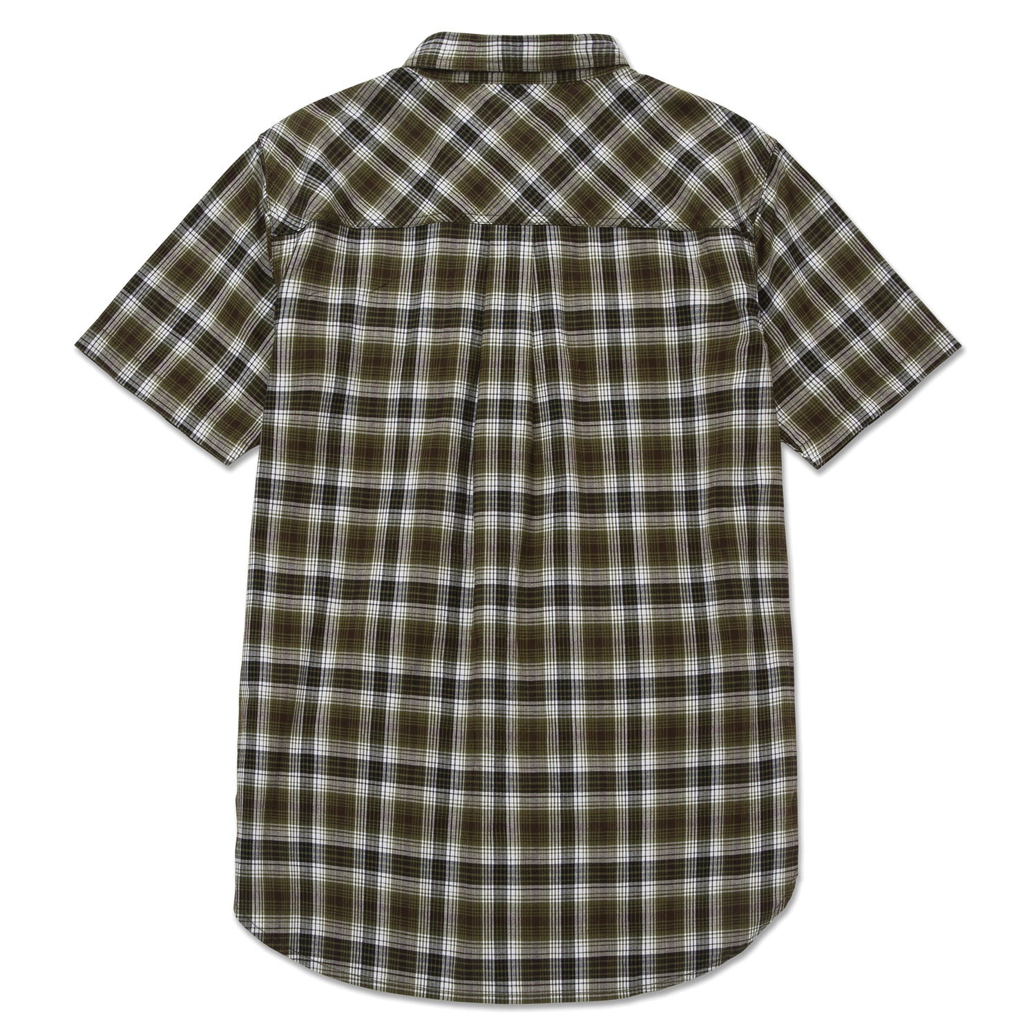 CAT Men's Plaid Button Down Short Sleeve Work Shirt - Durable & Comfortable for Construction, Outdoor Work & Casual Wear