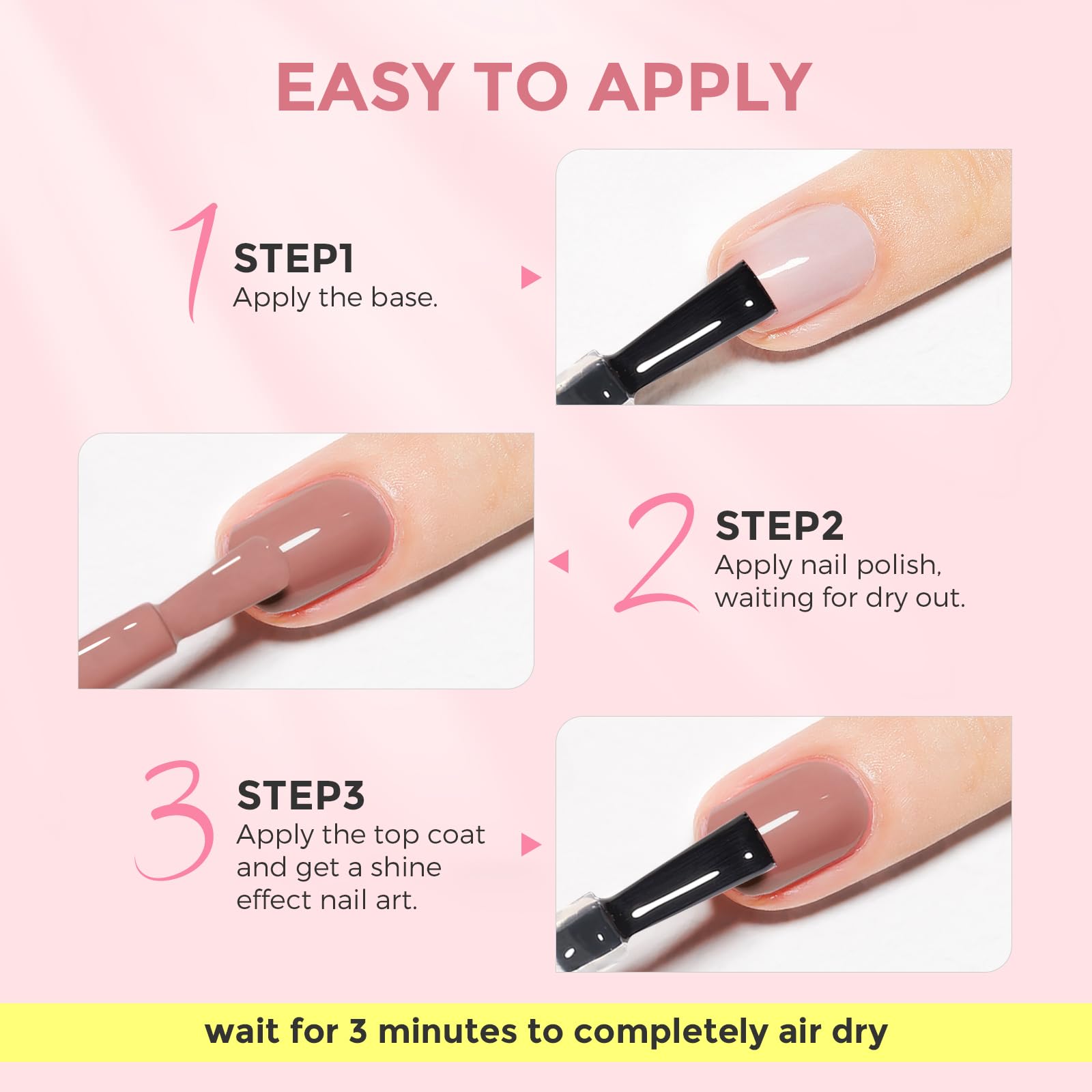 Nude Nail Polish - Quick Dry Regular Nail Lacquer for Women, Non-Gel Air Drying Nail Strengthener, 15ML Nail Art Polish for Manicure & Home DIY | Perfect for Everyday Wear, Office & Special Occasions
